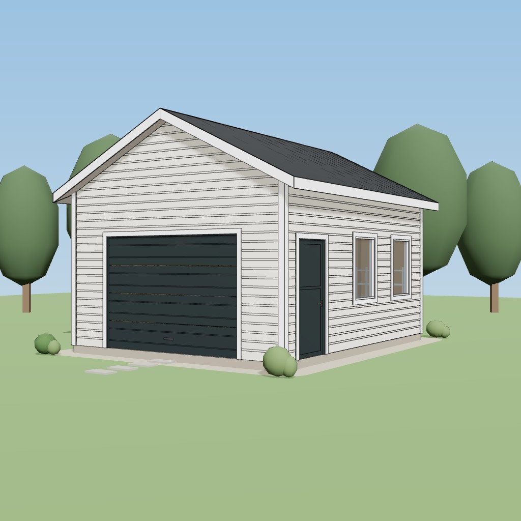 16x20 Single-Car Gable Garage