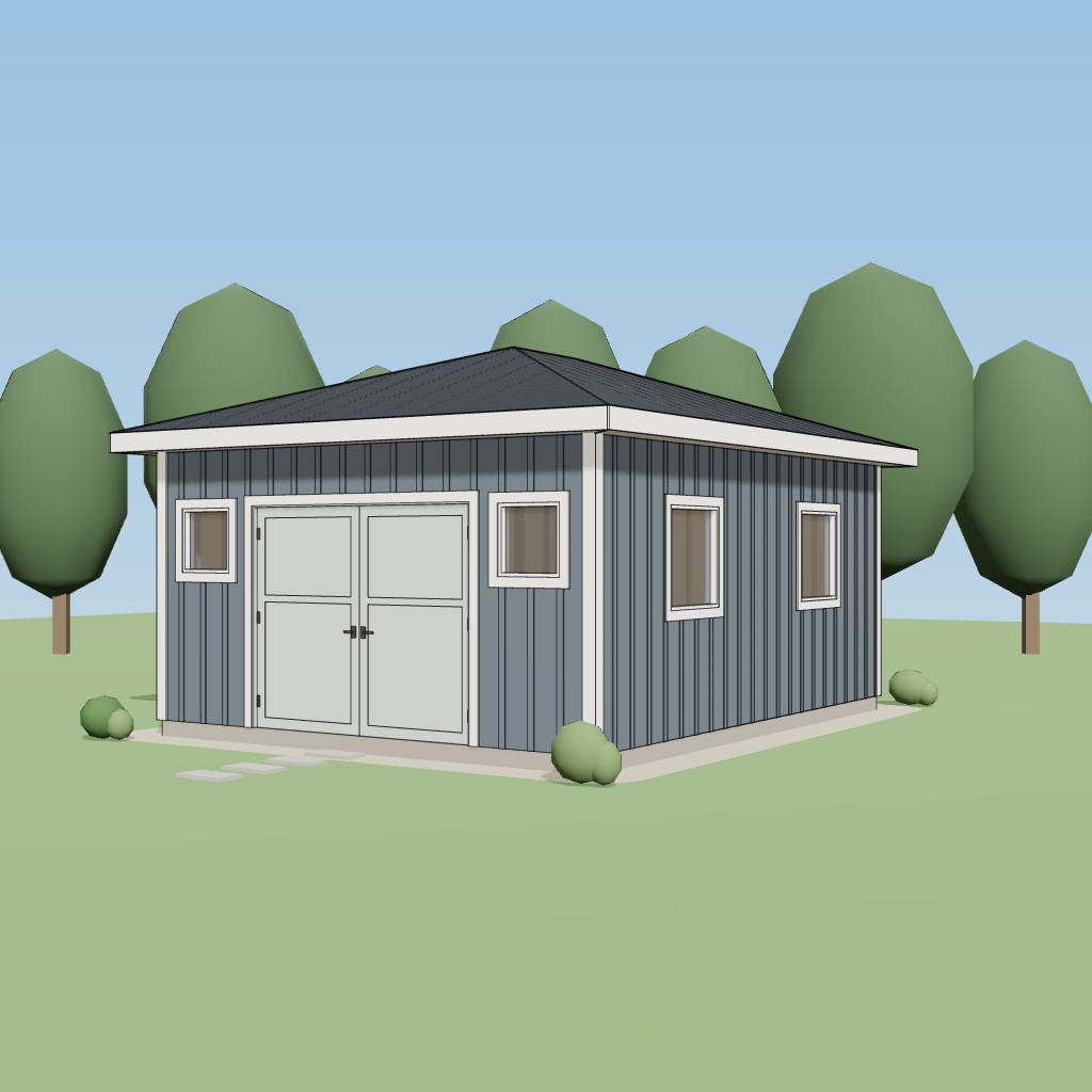 16x20 Hip-Roof Storage Shed