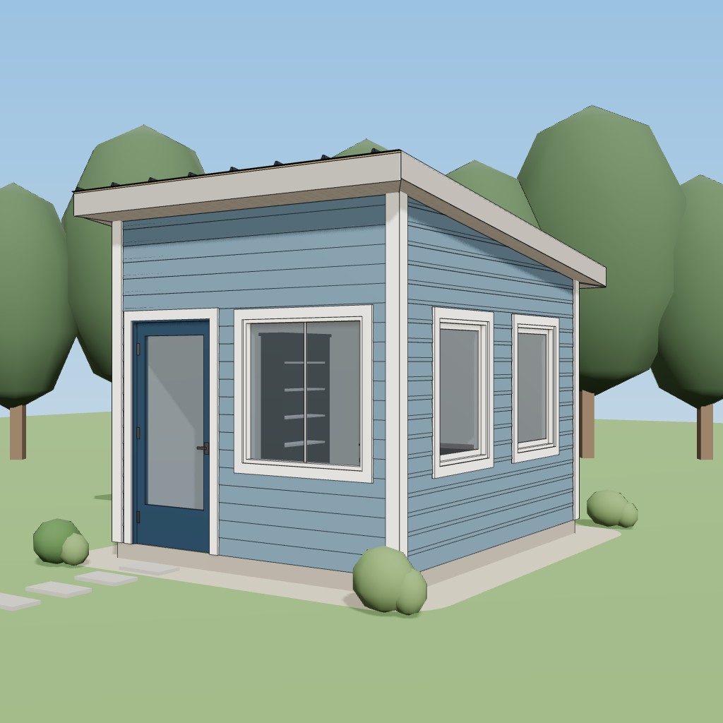 10x12 Lean-To Backyard Office