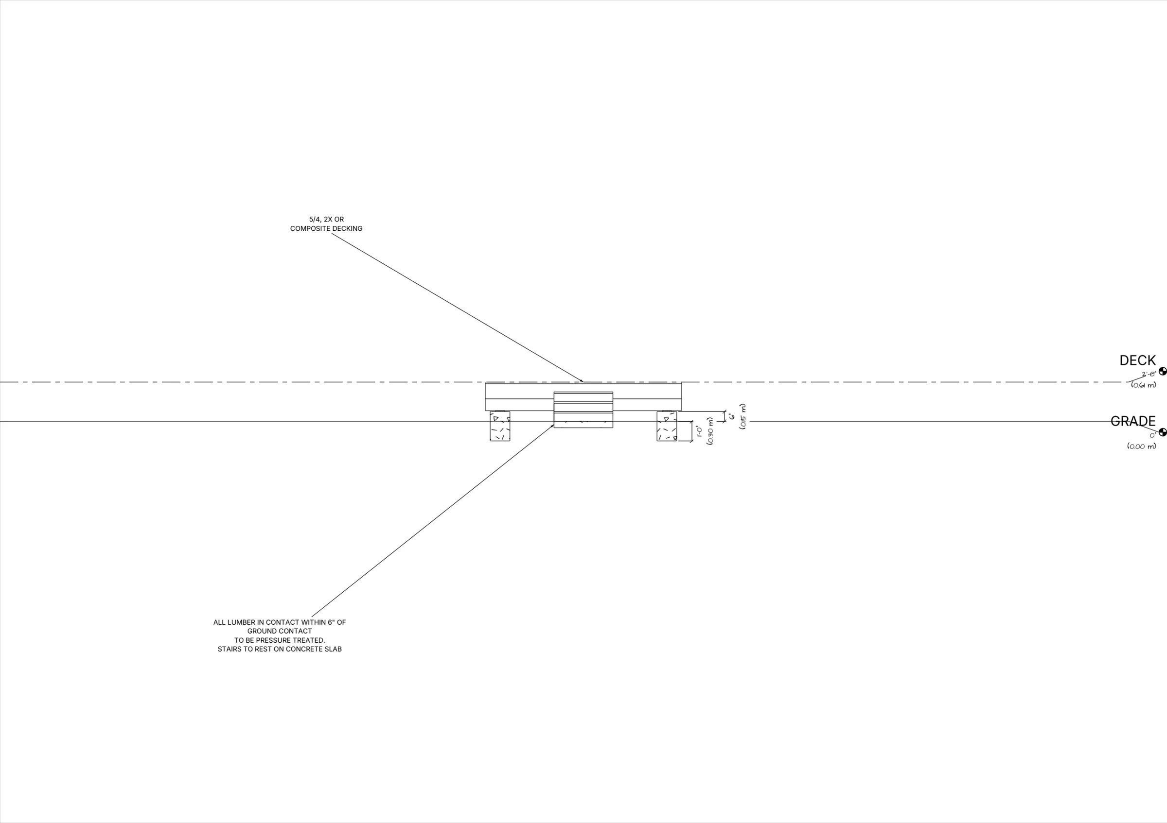 10x12 Budget Ground-Level Deck elevations
