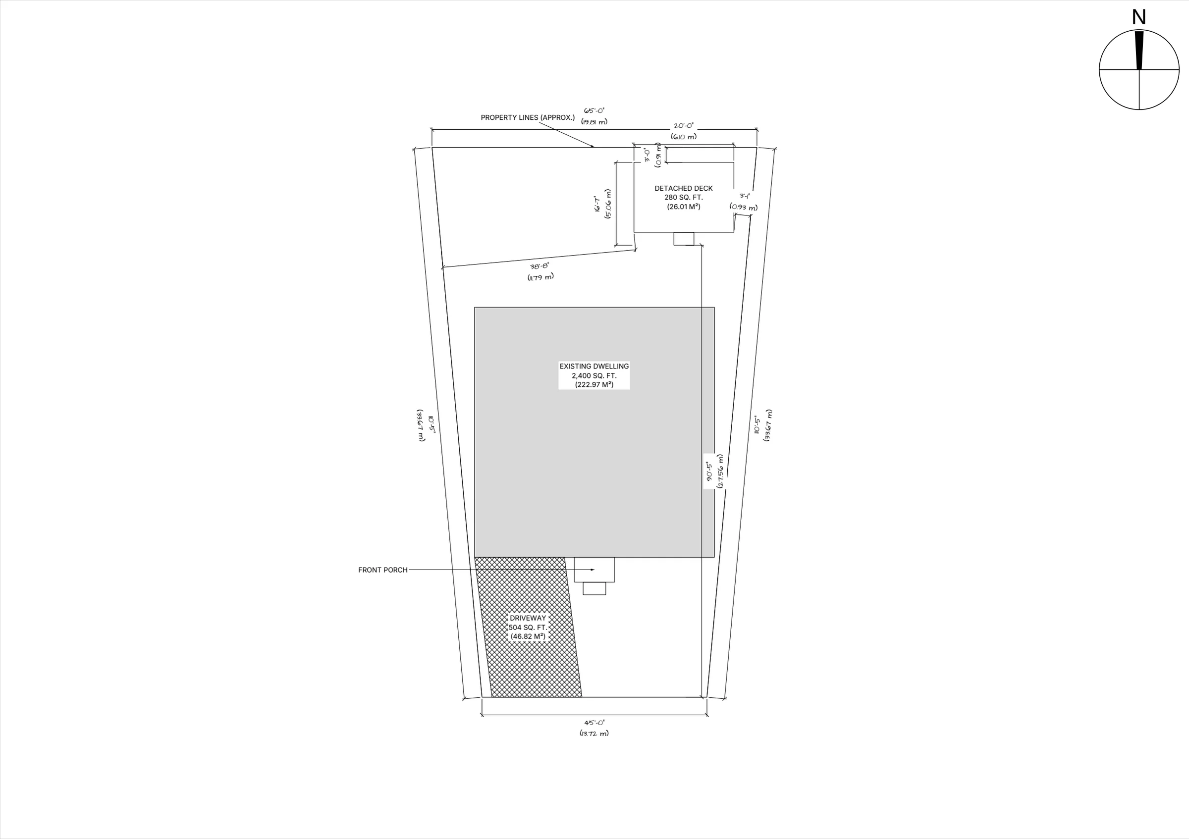 20x14 Spacious Ground-Level Deck site plan preview