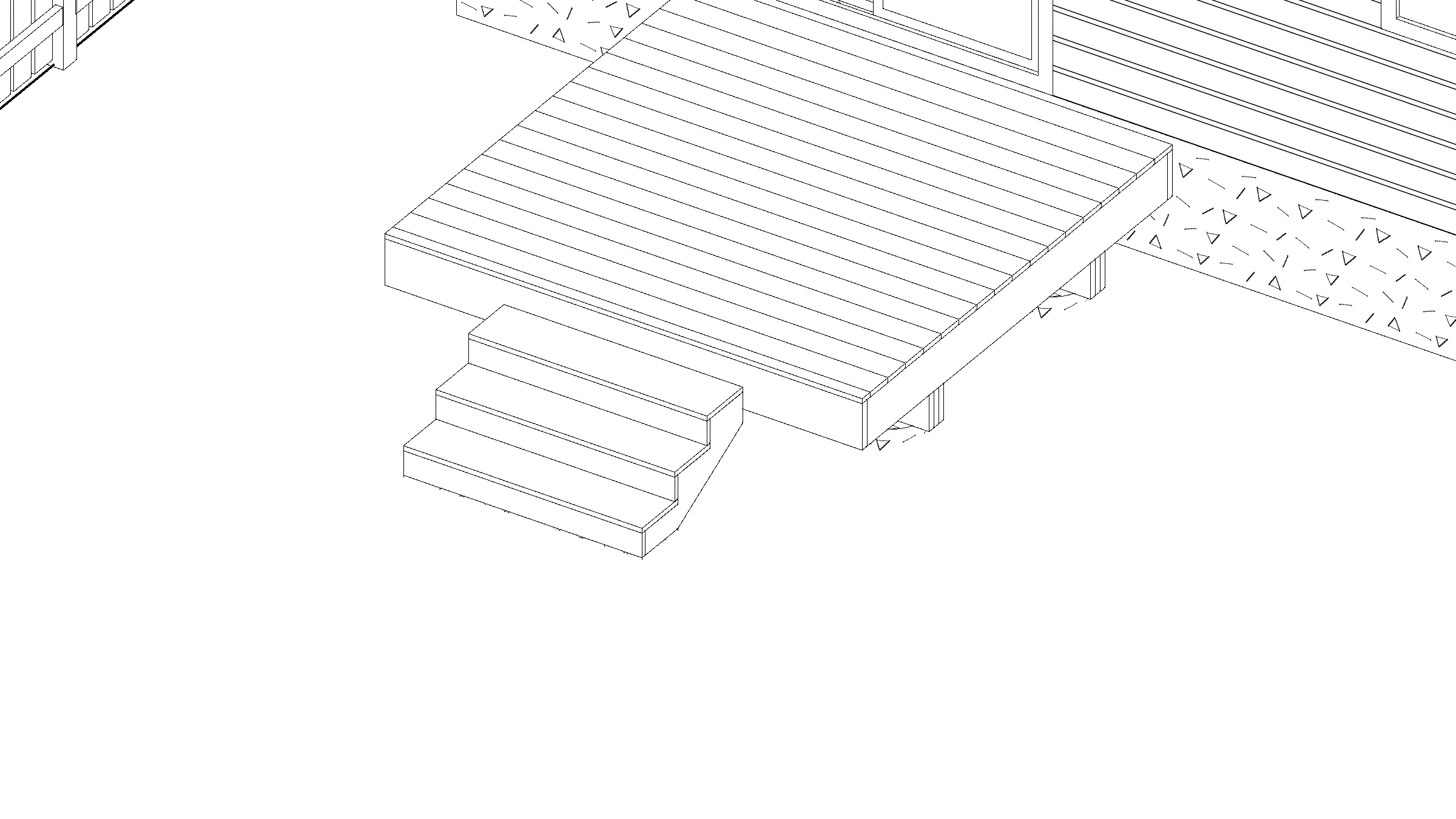 8x8 Budget Ground-Level Deck deck plan