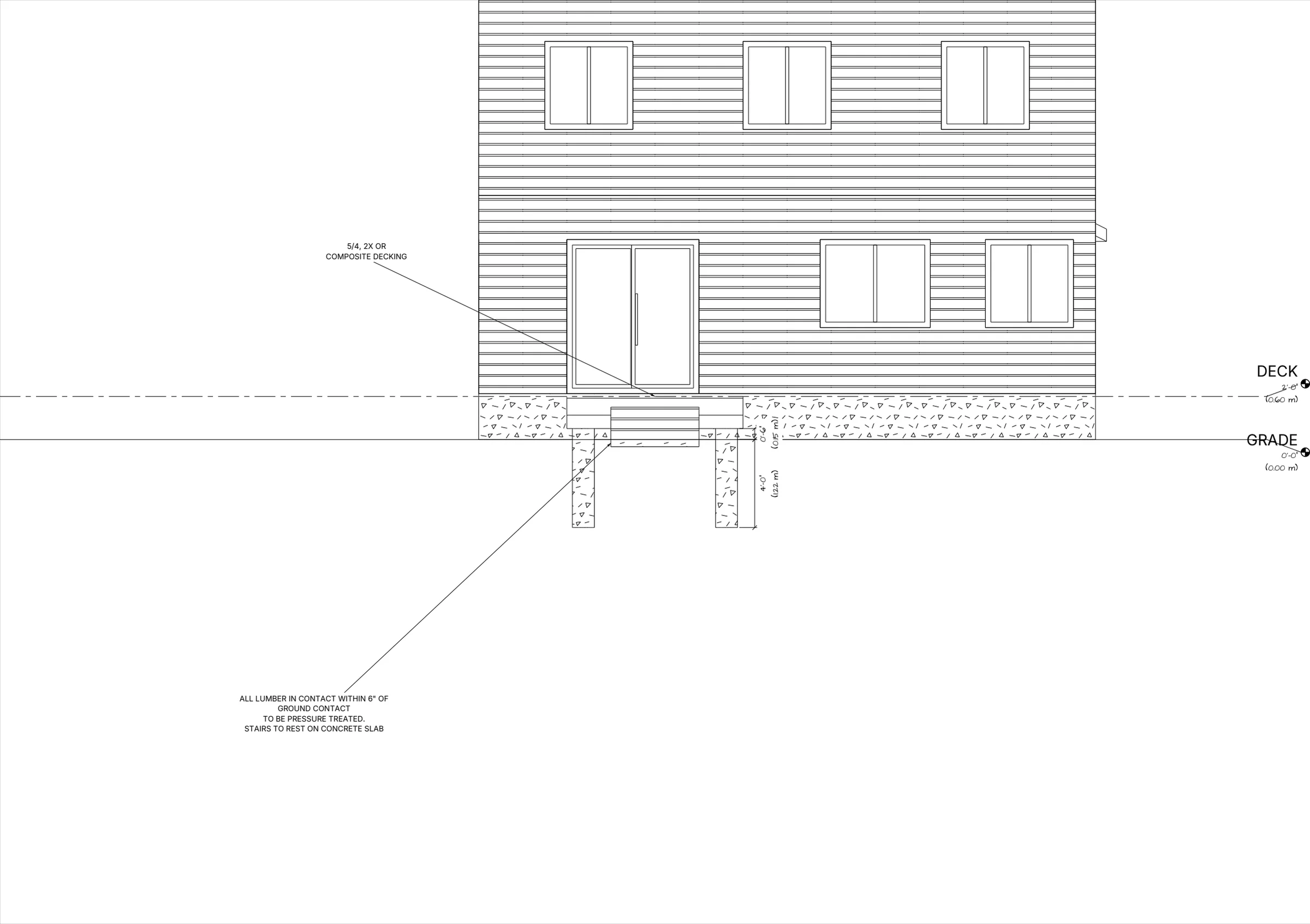 8x8 Budget Ground-Level Deck elevations preview