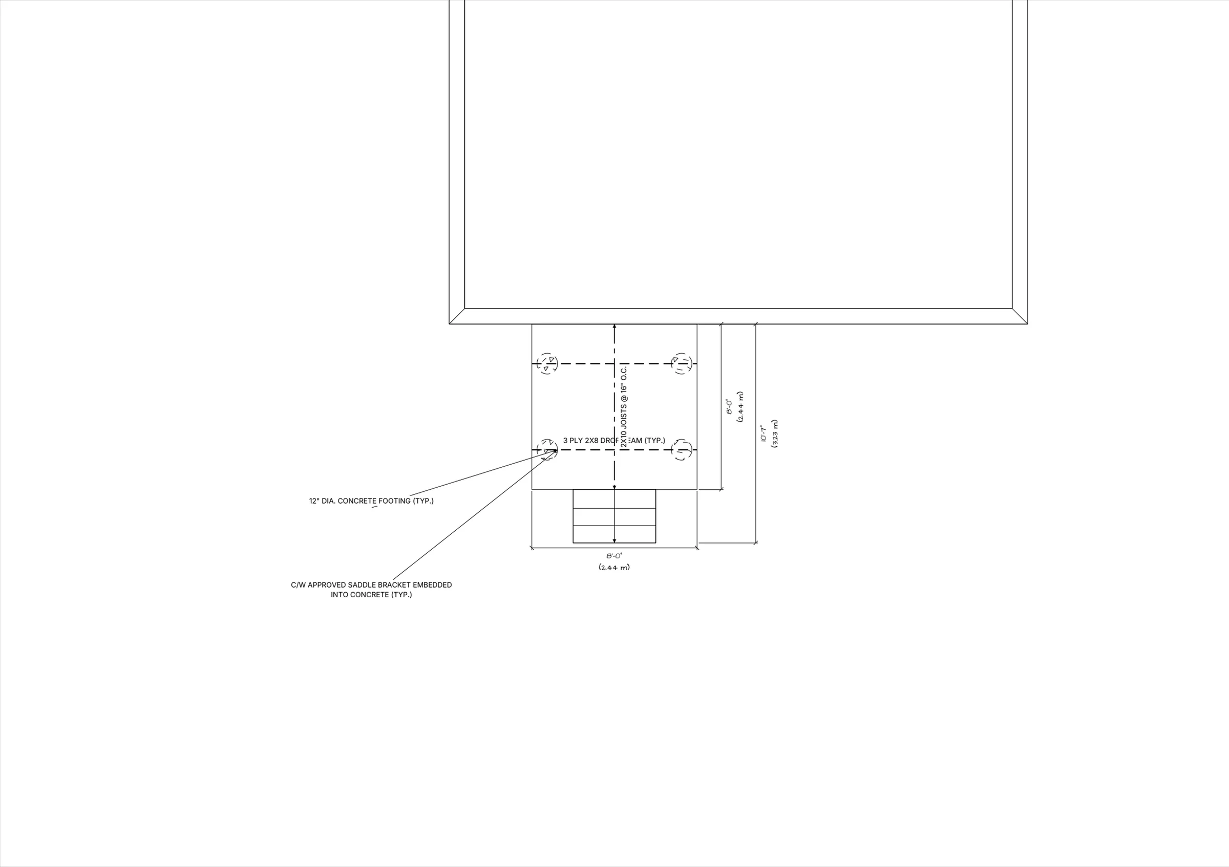 8x8 Budget Ground-Level Deck floor plan preview