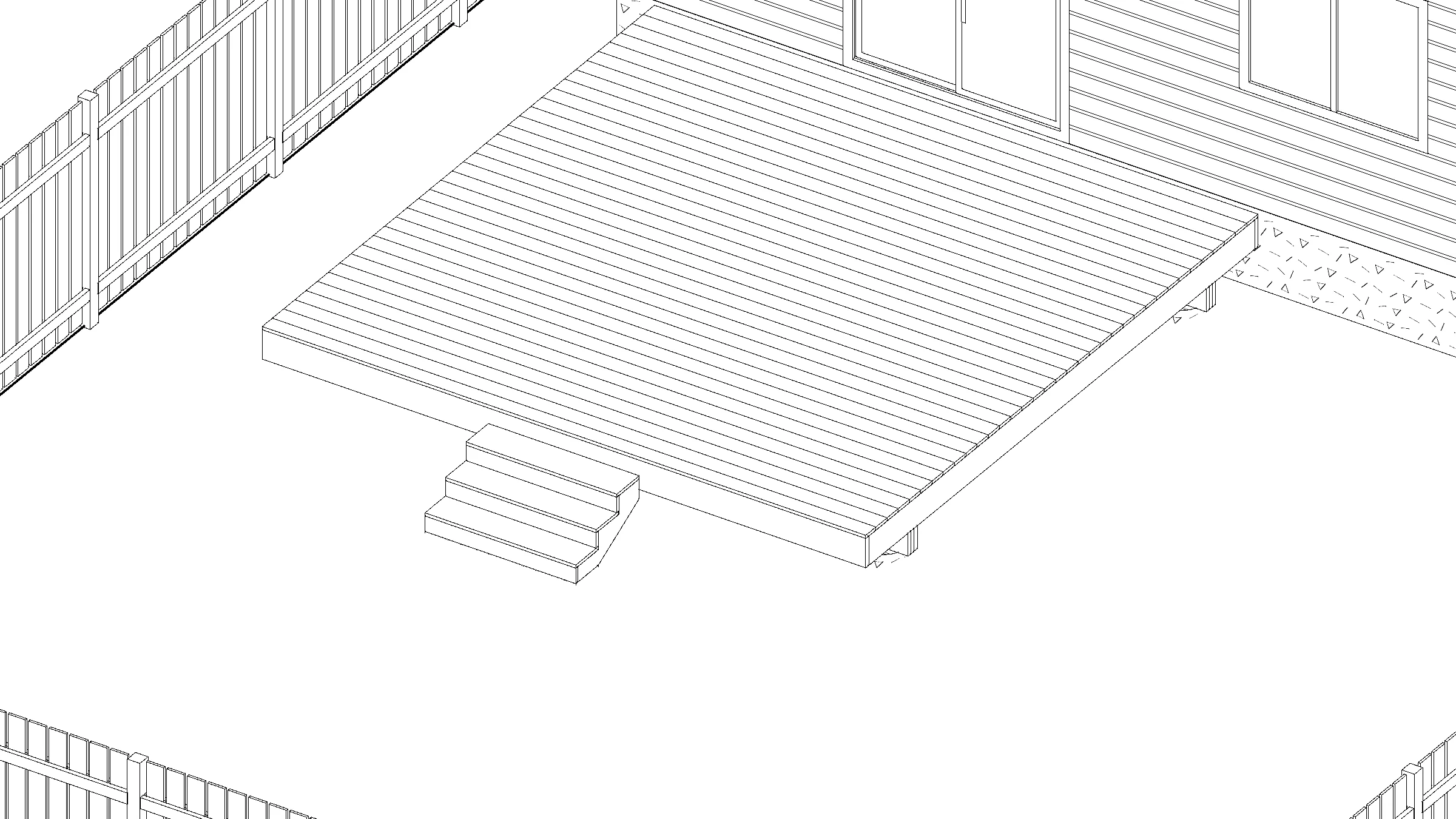 16x16 Spacious Ground-Level Deck deck plan