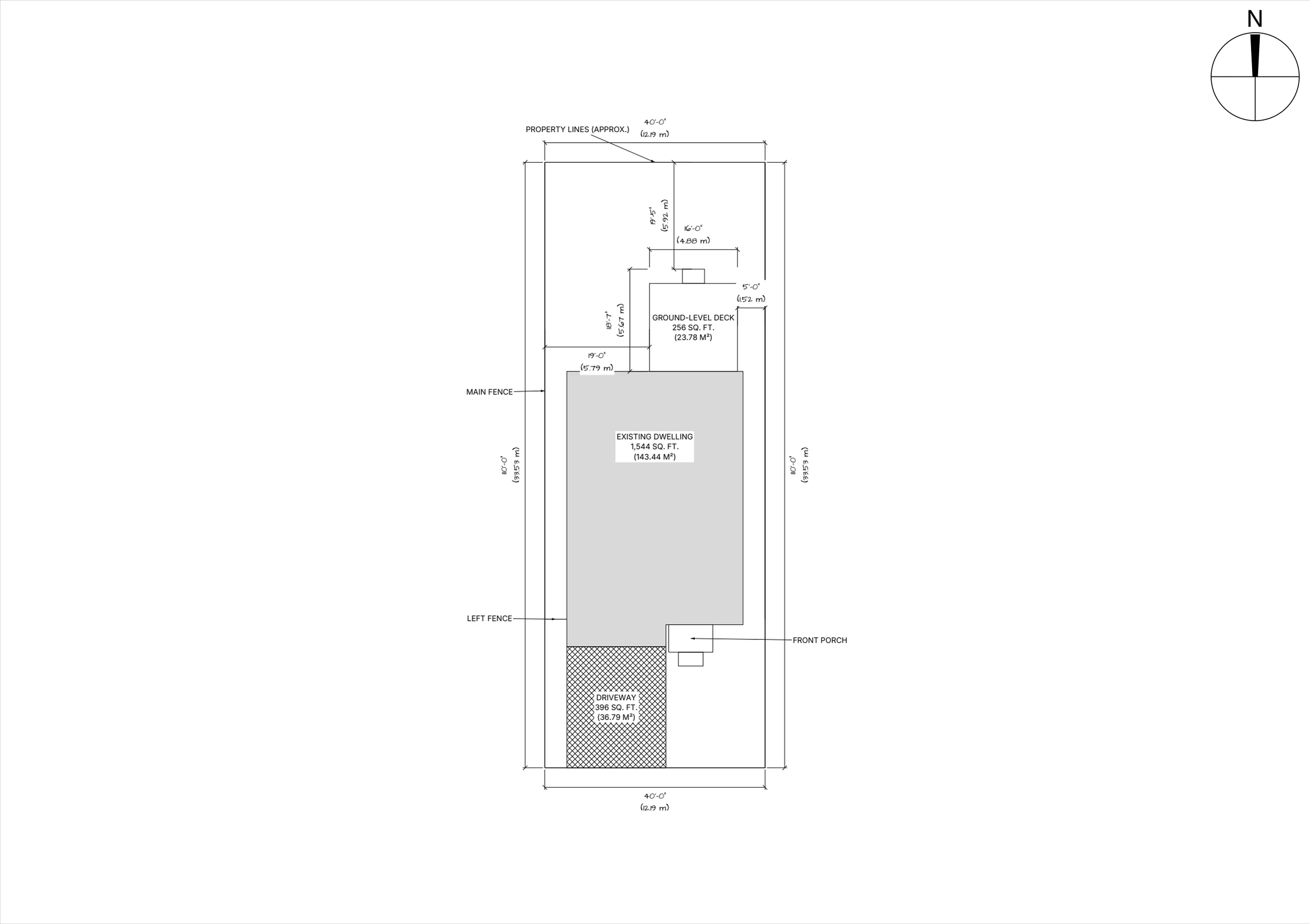 16x16 Spacious Ground-Level Deck site plan preview