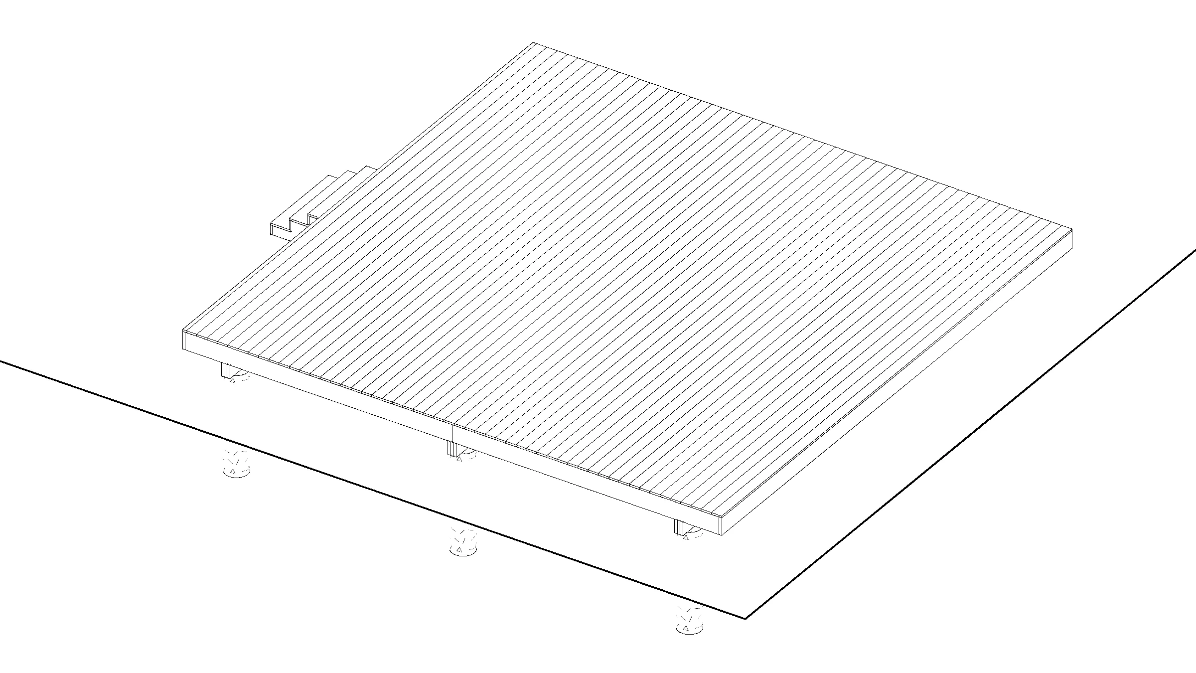 24x24 Spacious Ground-Level Deck deck plan