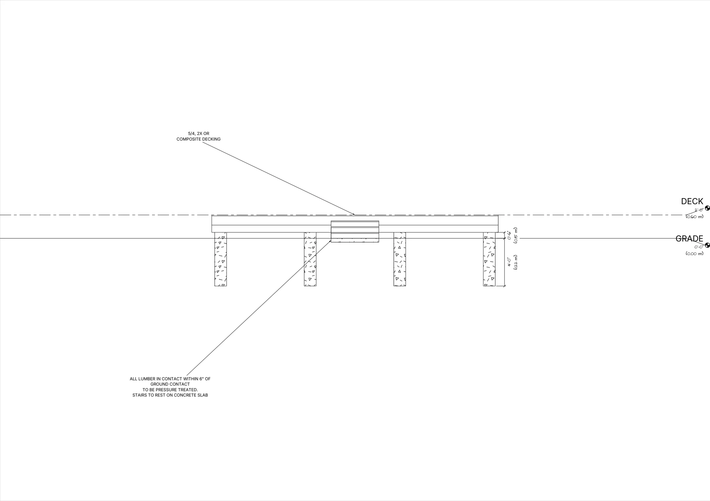 24x24 Spacious Ground-Level Deck elevations preview