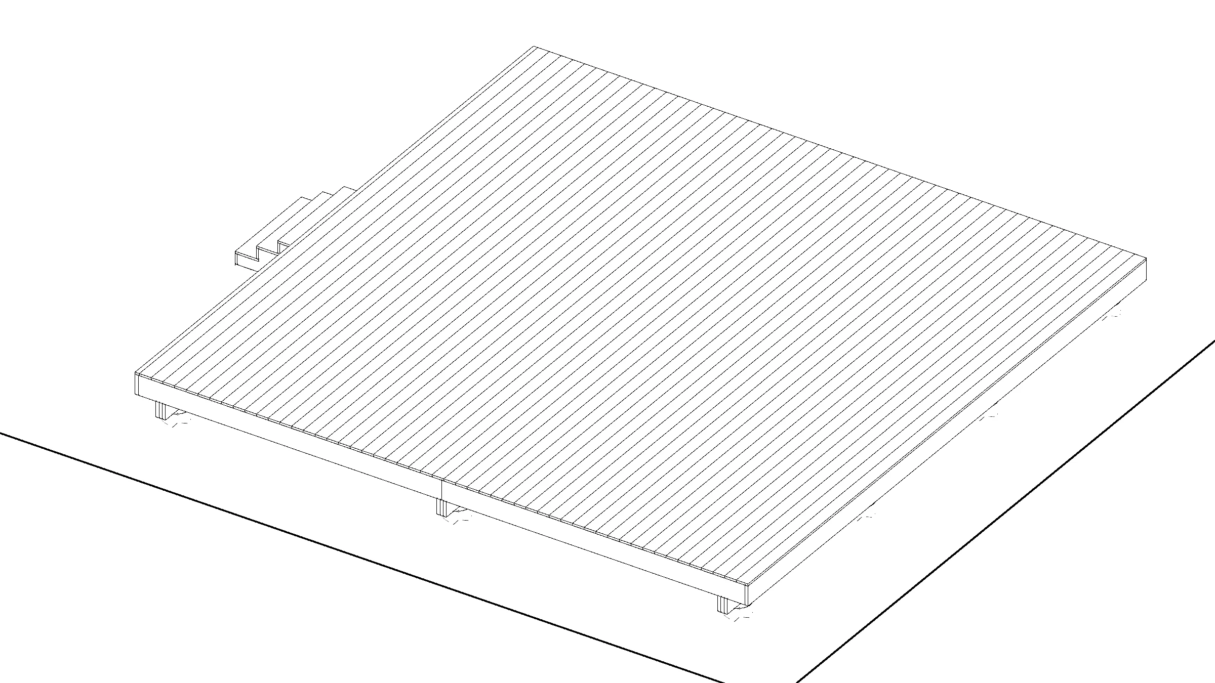 24x24 Spacious Ground-Level Deck deck plan
