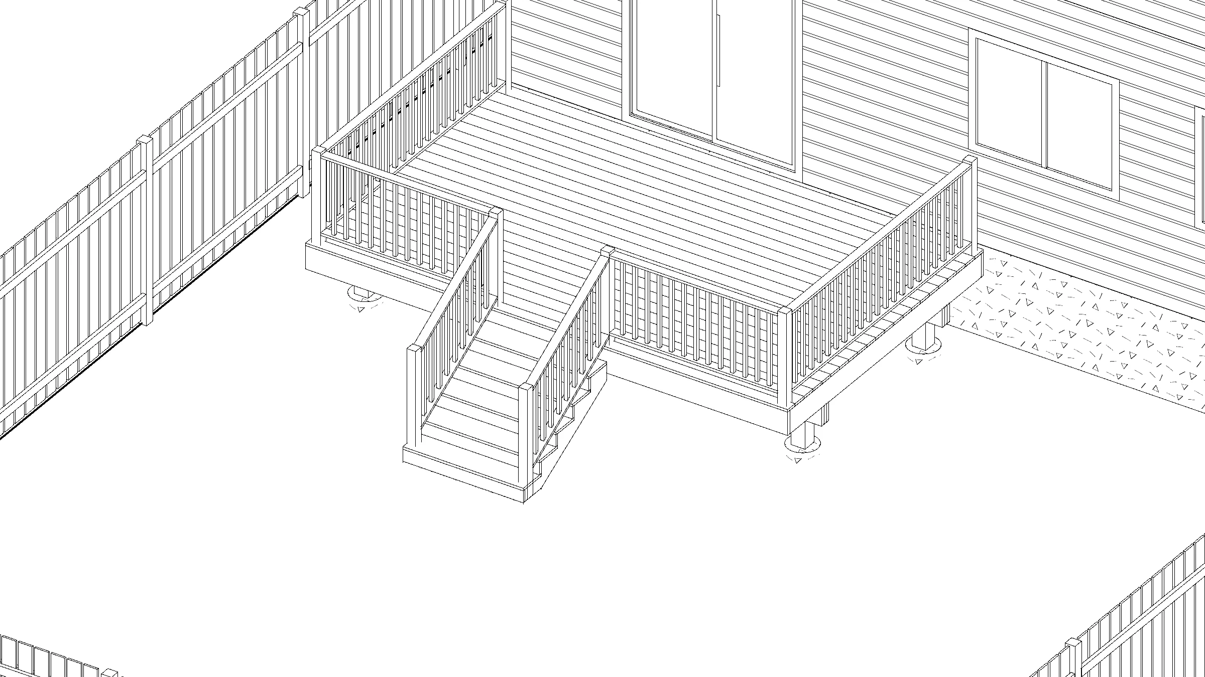 16x10 Medium Raised Deck deck plan