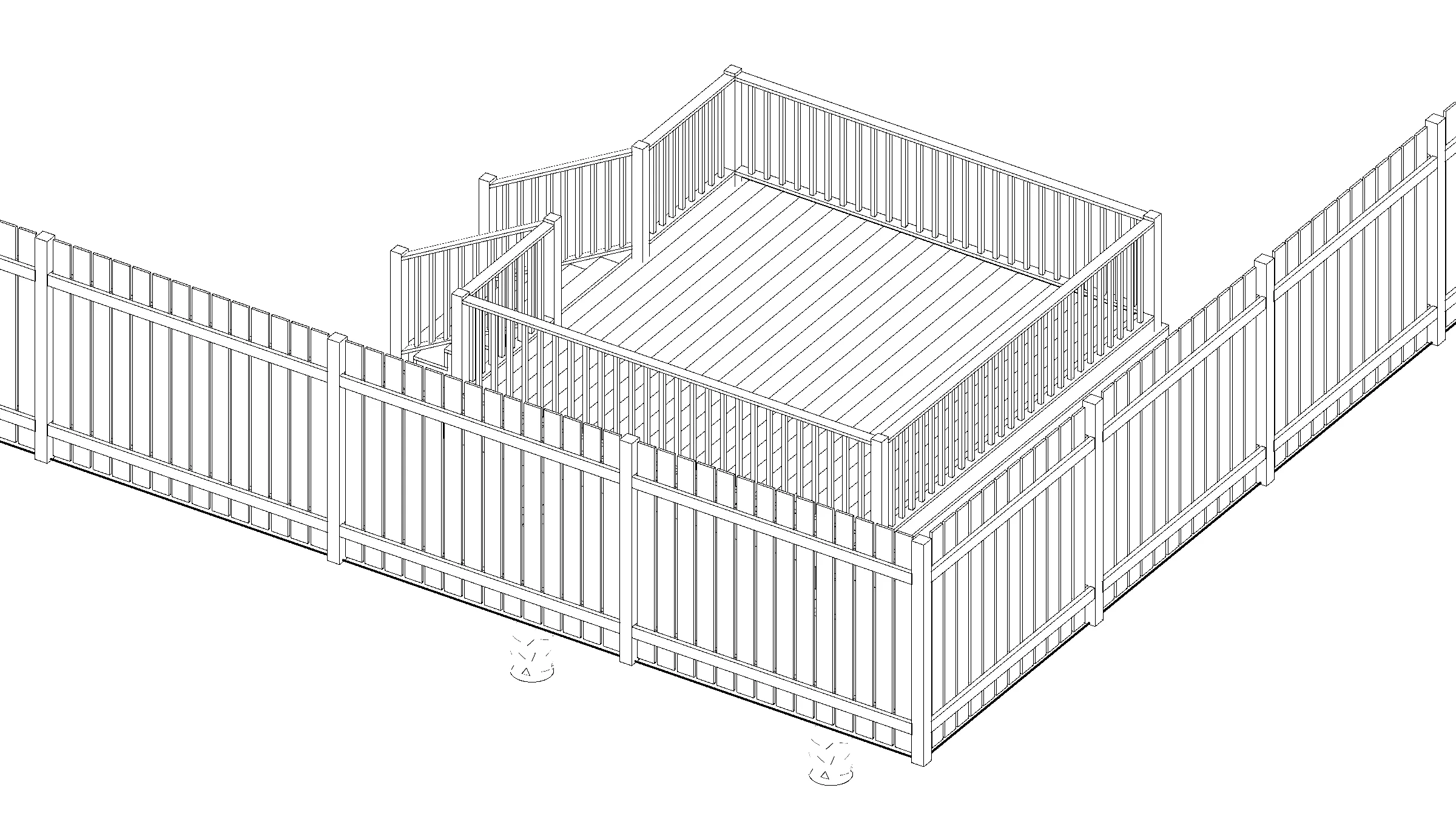 12x12 Medium Raised Deck deck plan