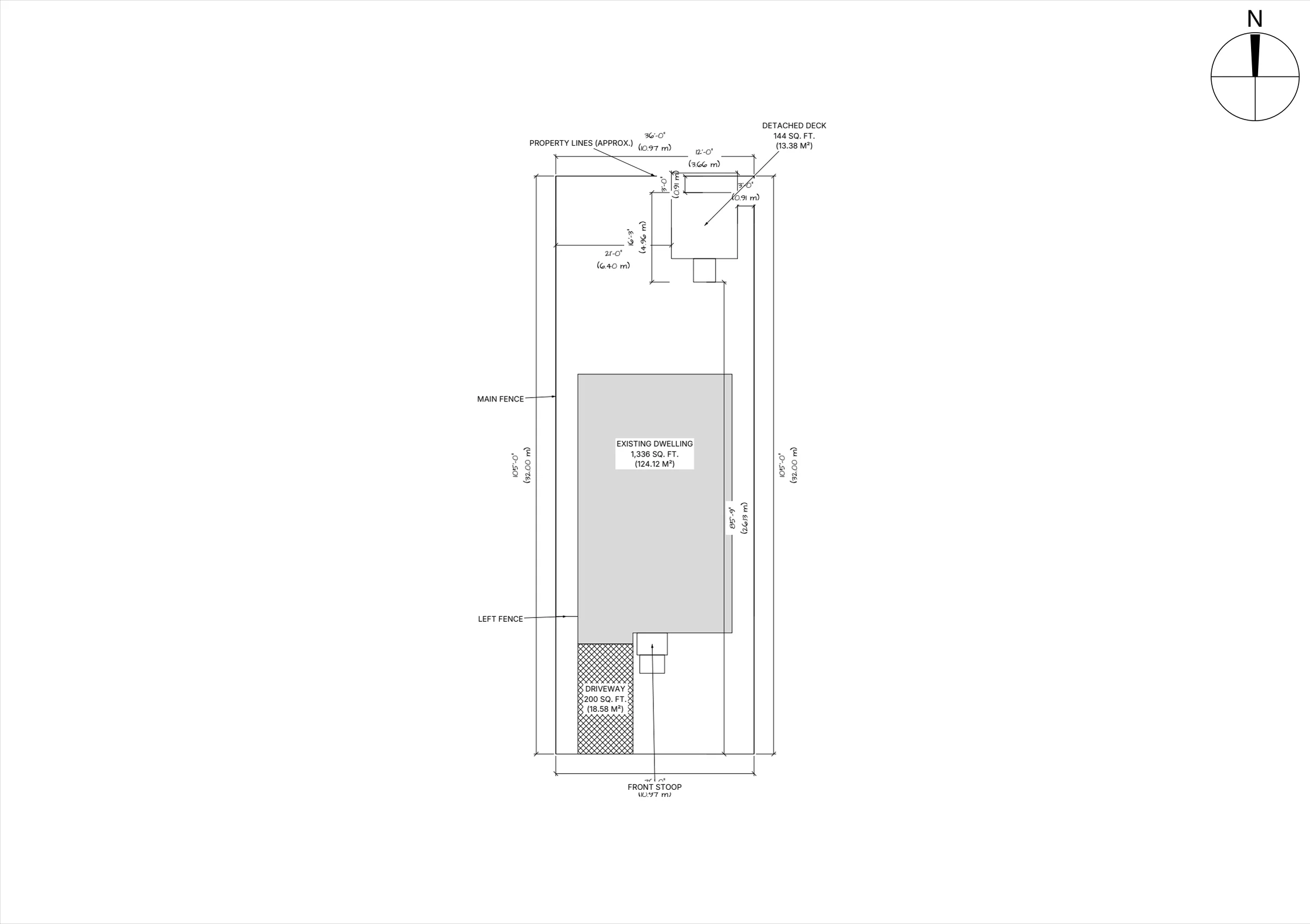 12x12 Medium Raised Deck site plan preview
