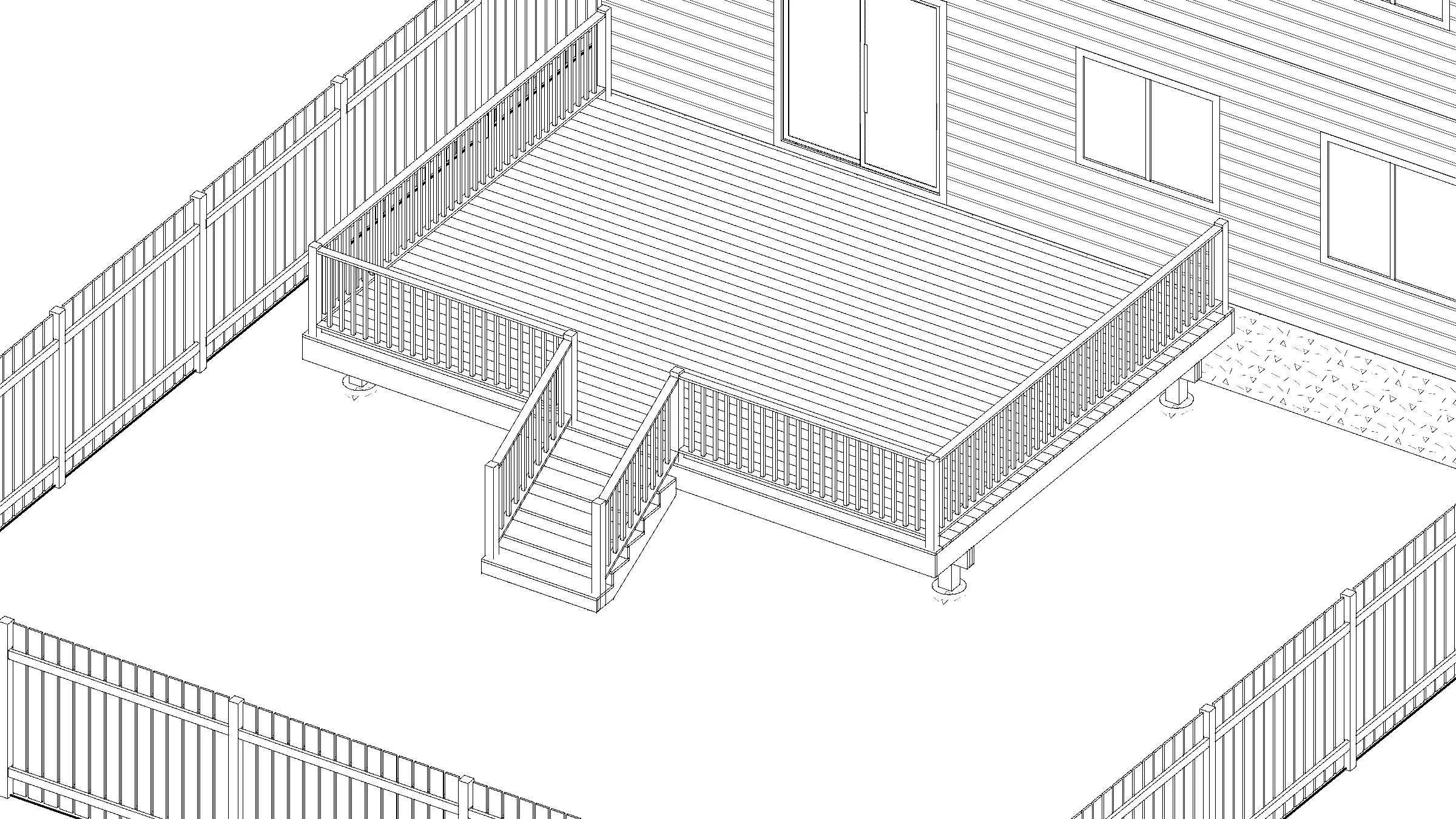 16x22 Spacious Raised Deck deck plan