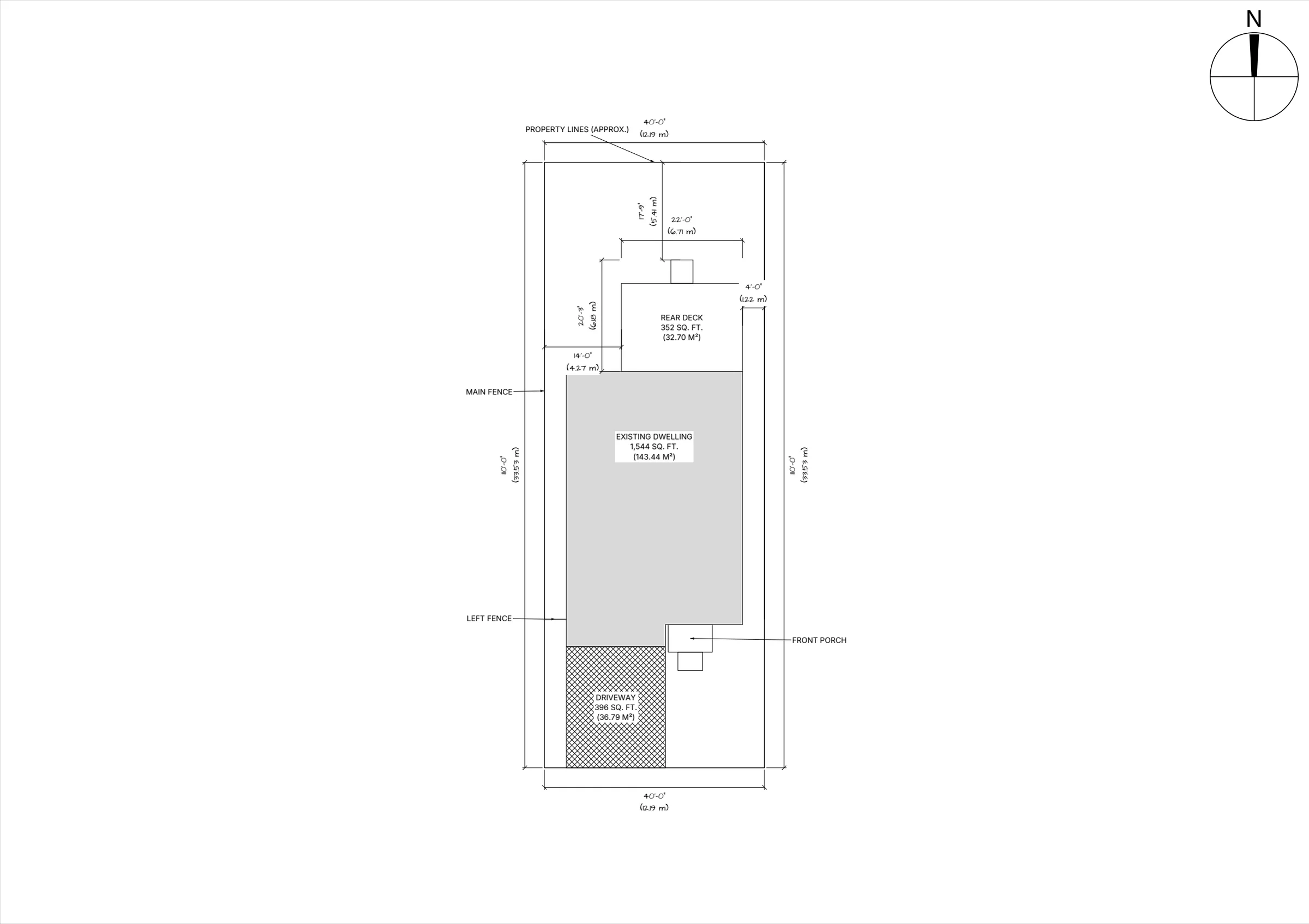 16x22 Spacious Raised Deck site plan preview