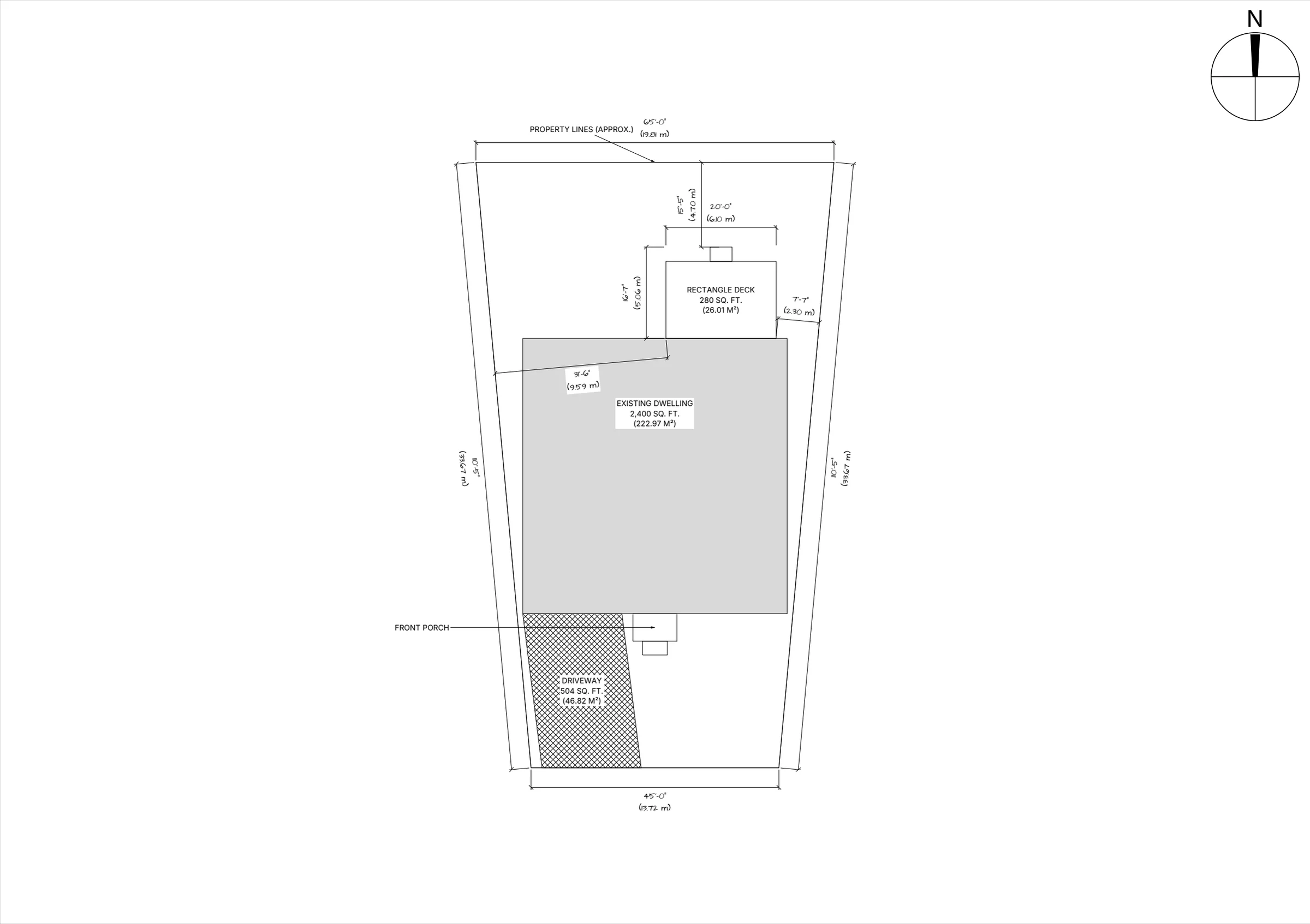 20x14 Spacious Ground-Level Deck site plan preview