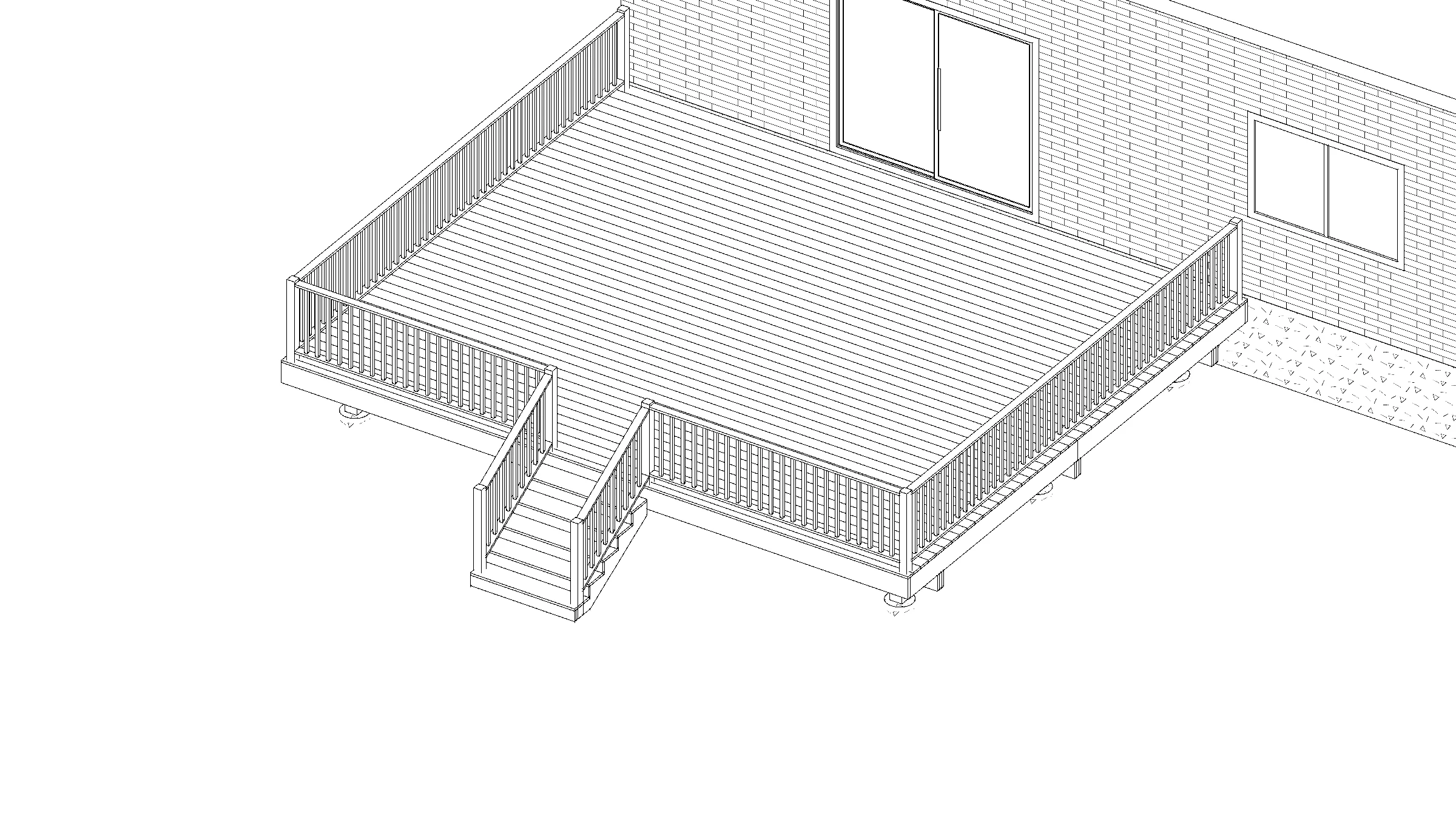 20x24 Spacious Raised Deck deck plan