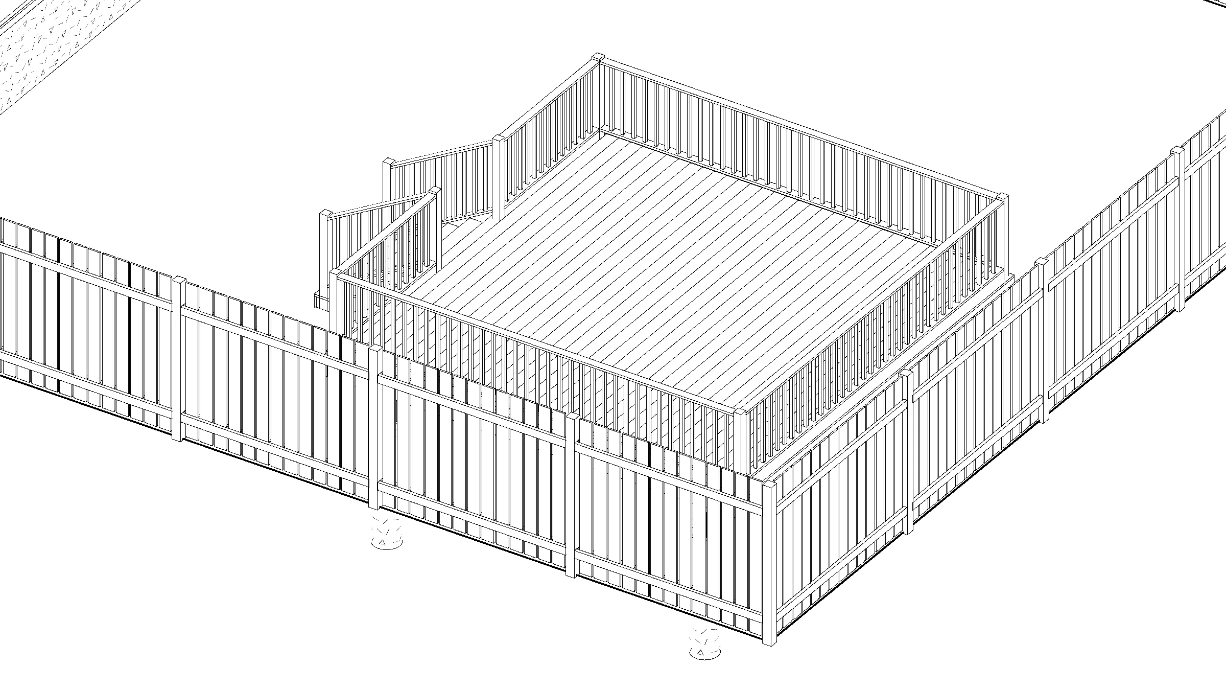 16x16 Spacious Raised Deck deck plan