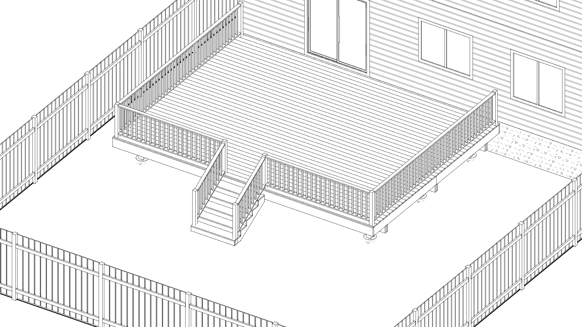 18x24 Spacious Raised Deck deck plan
