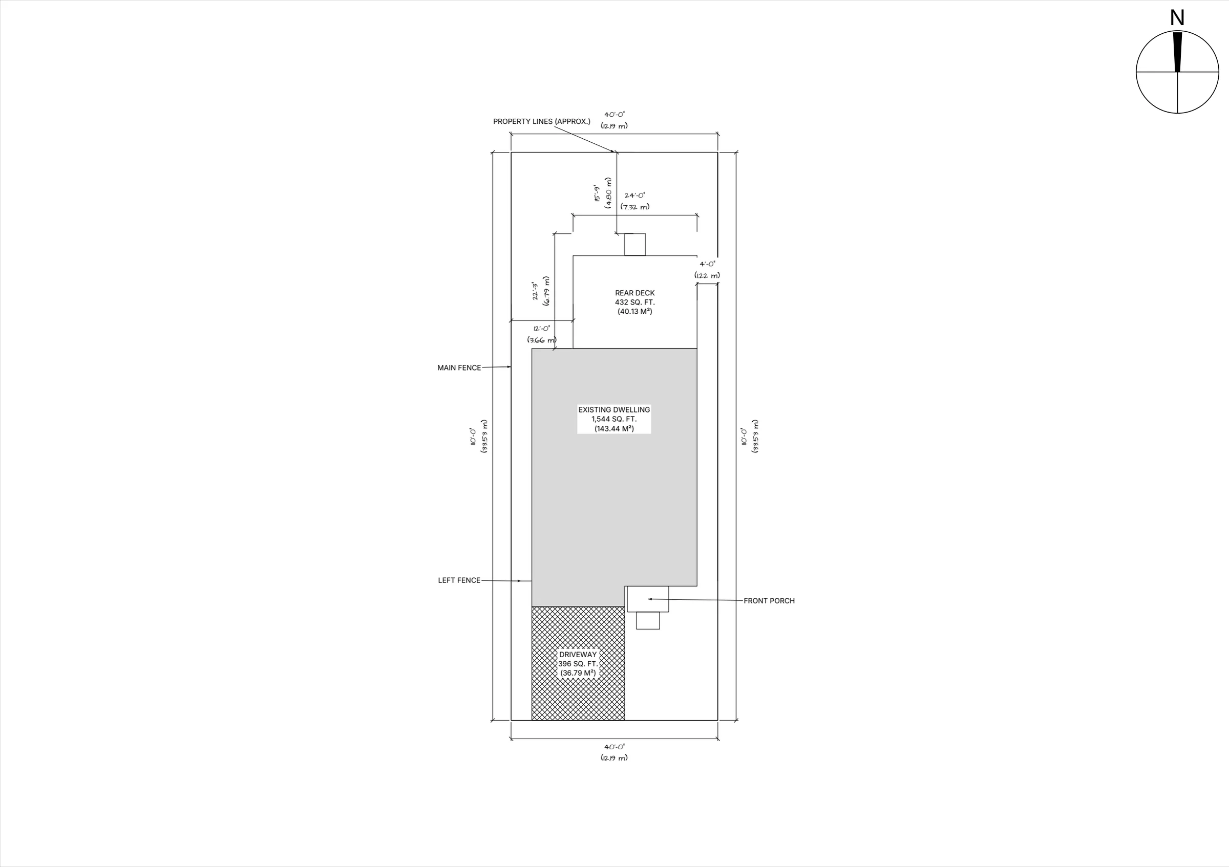 18x24 Spacious Raised Deck site plan preview
