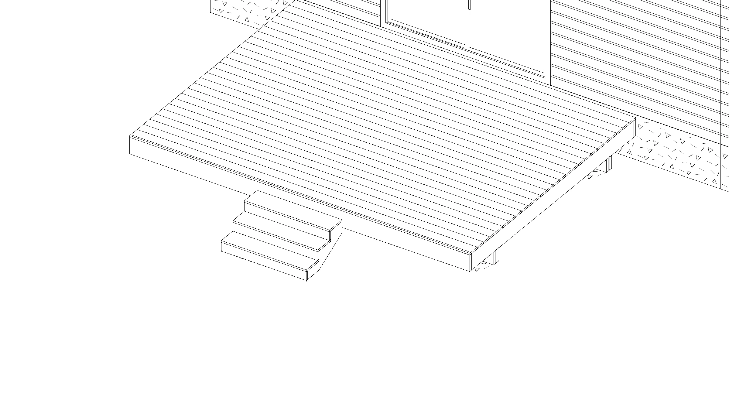12x16 Medium Ground-Level Deck deck plan