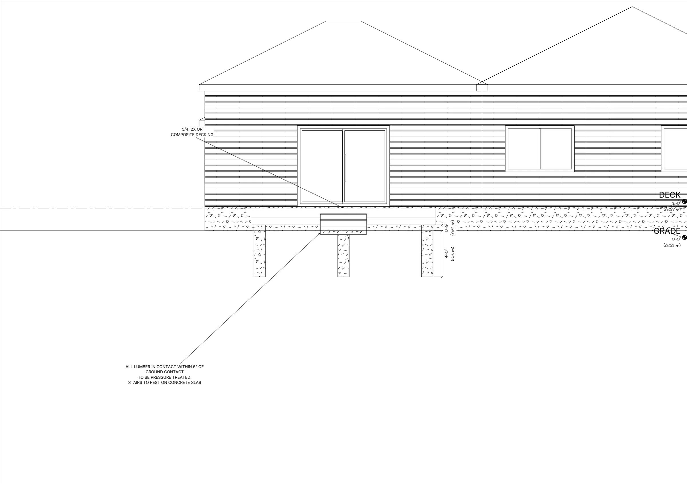 12x16 Medium Ground-Level Deck elevations preview