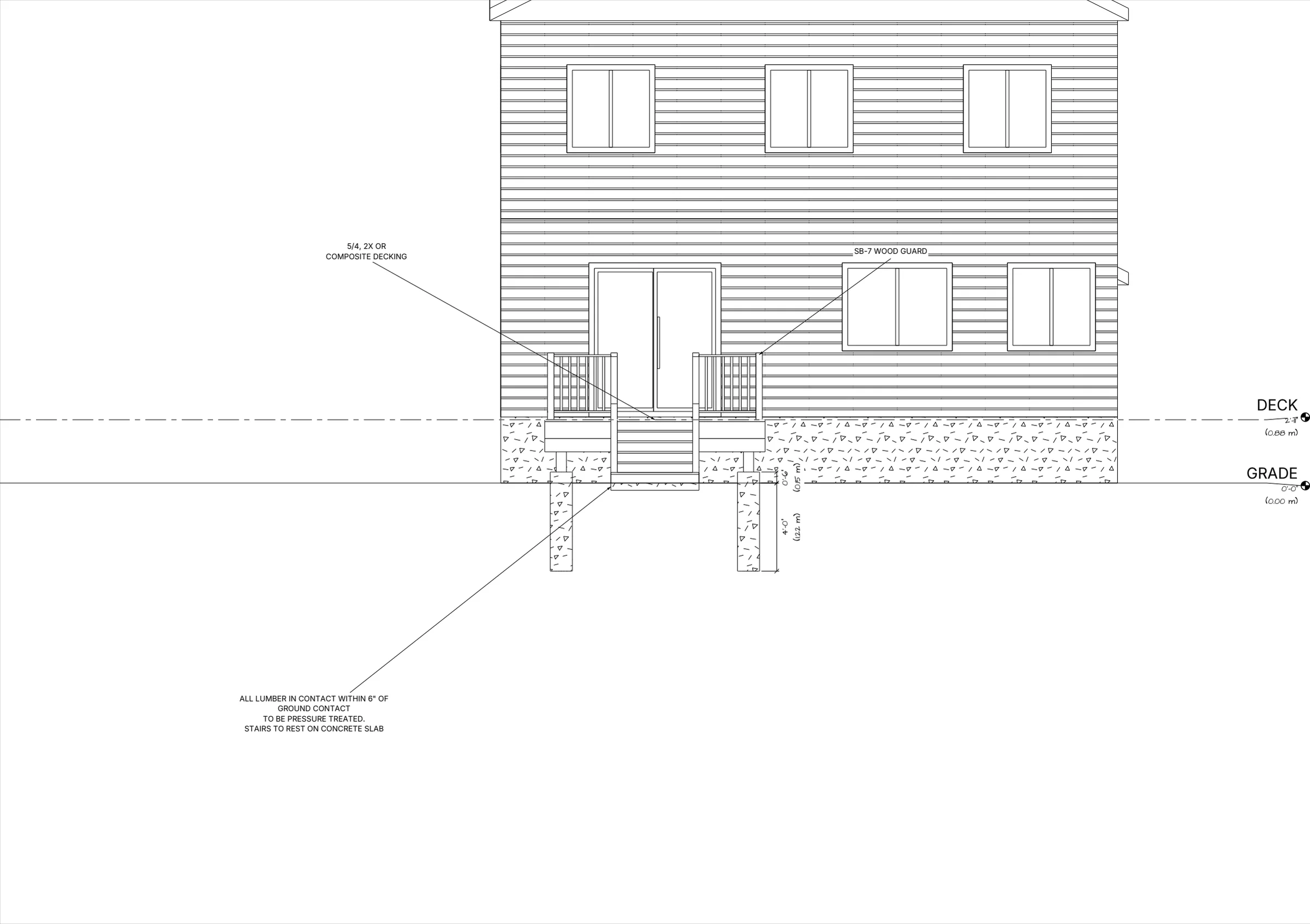 10x10 Budget Raised Deck elevations preview