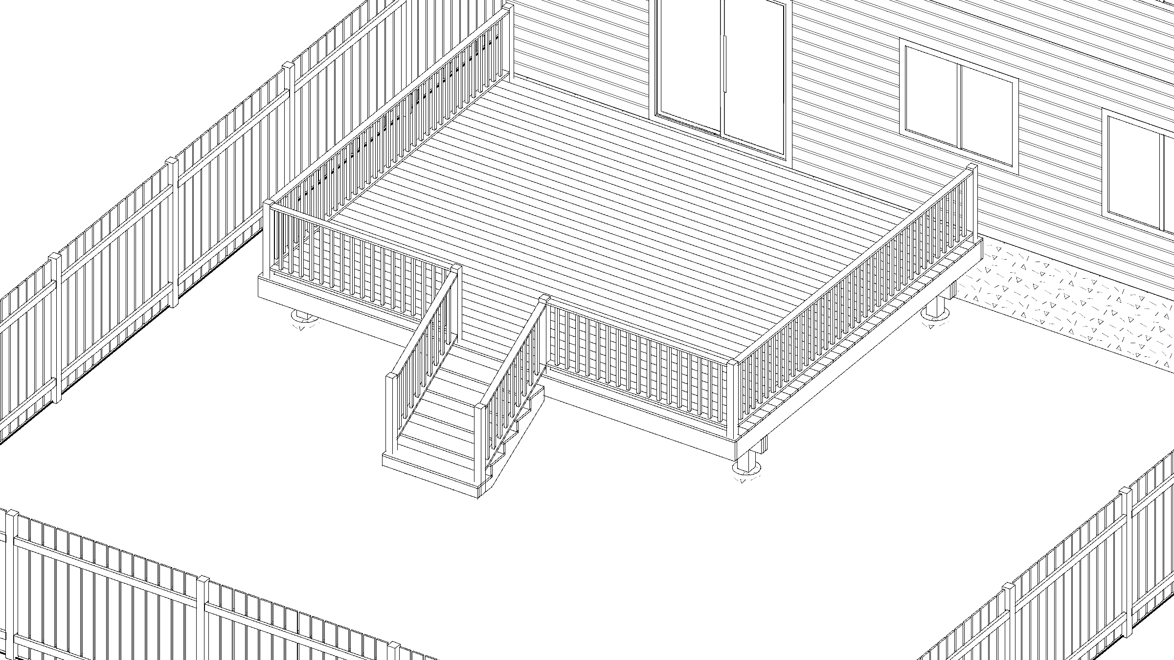 16x20 Spacious Raised Deck deck plan