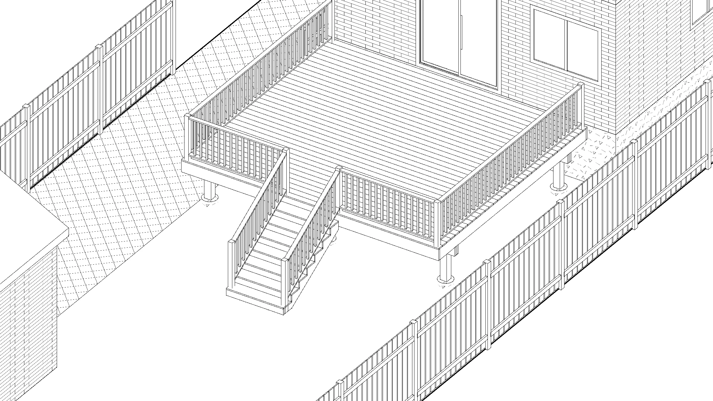 18x16 Spacious Raised Deck deck plan