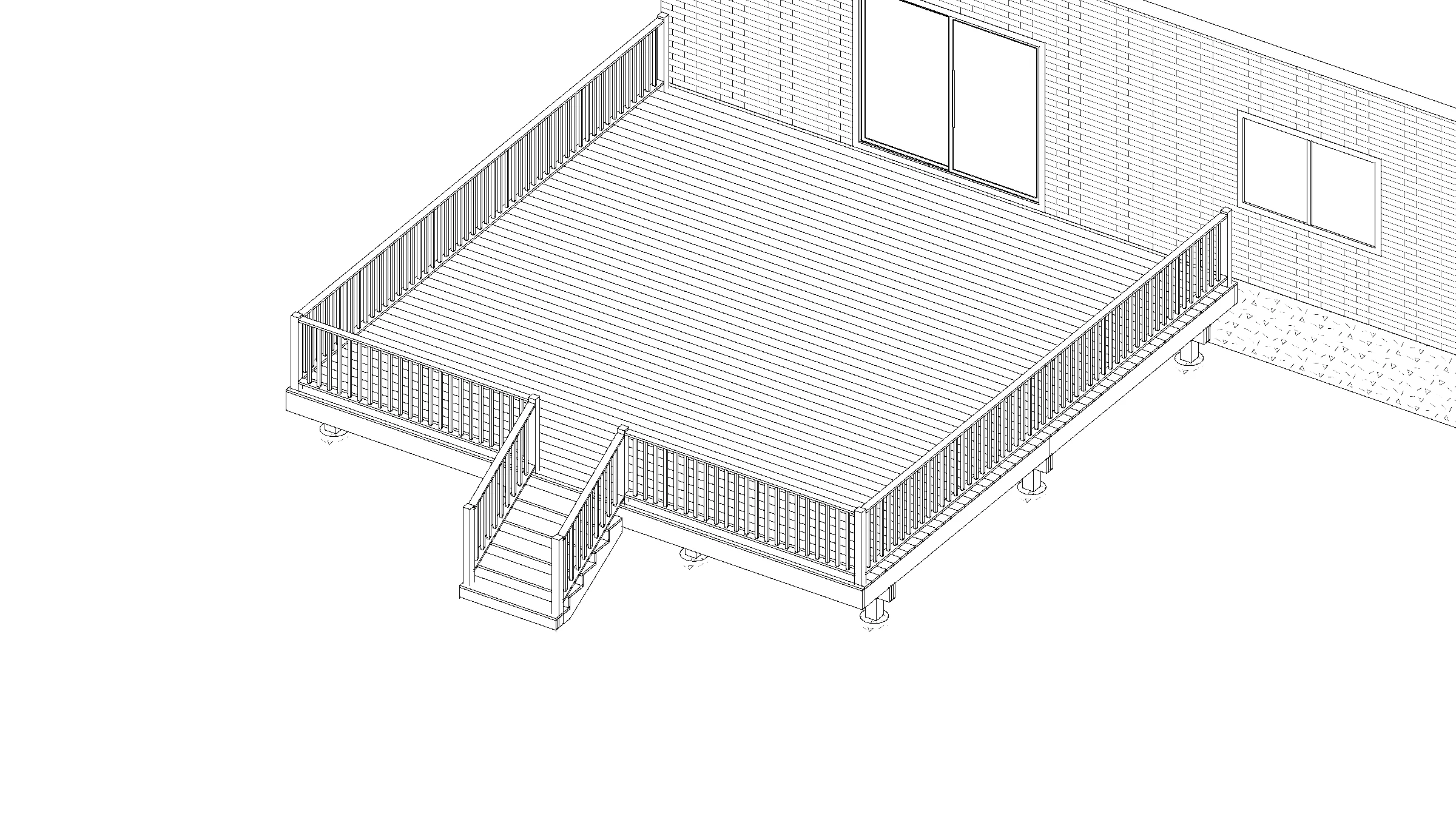 24x24 Spacious Raised Deck deck plan