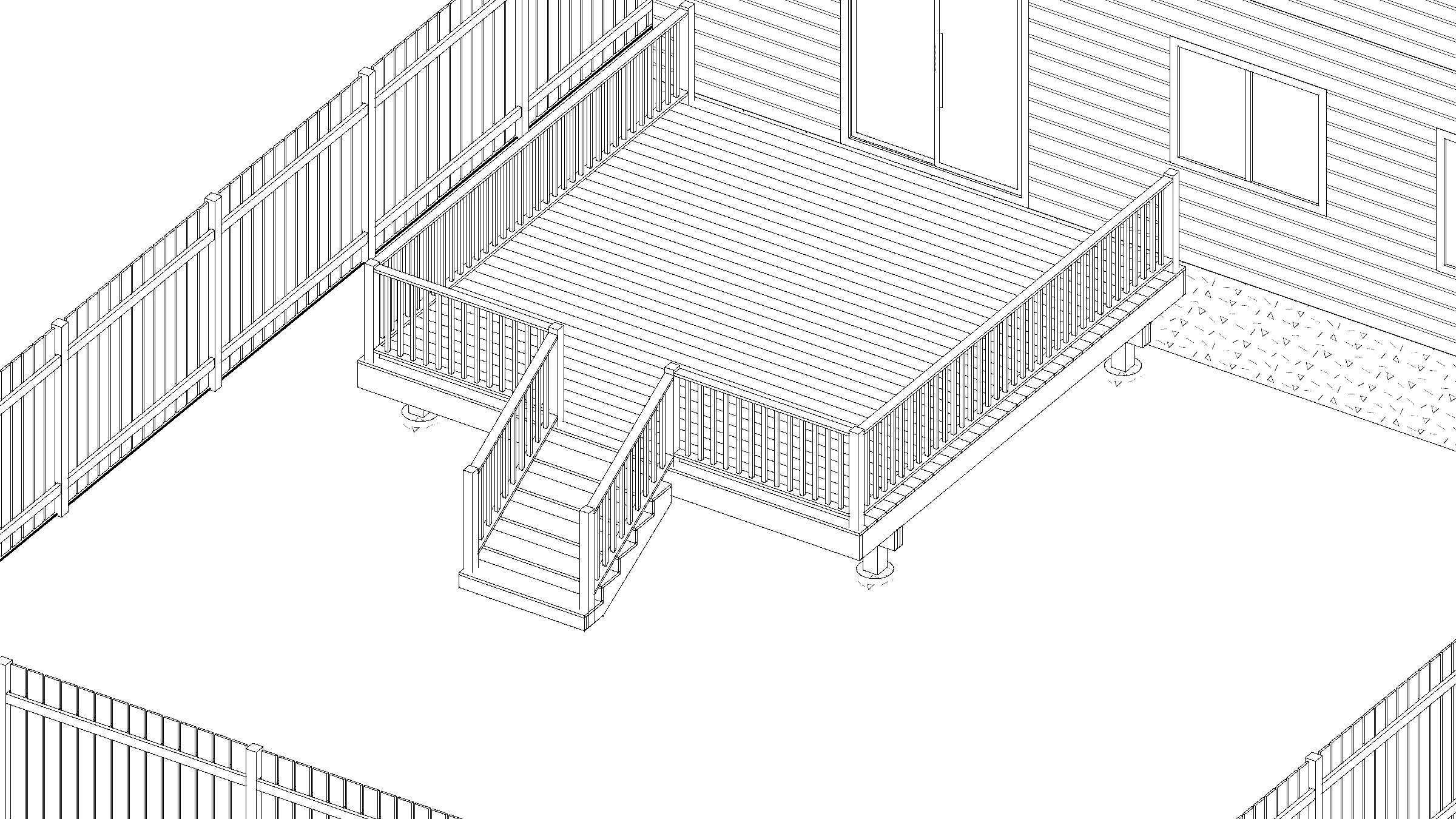 16x16 Spacious Raised Deck deck plan