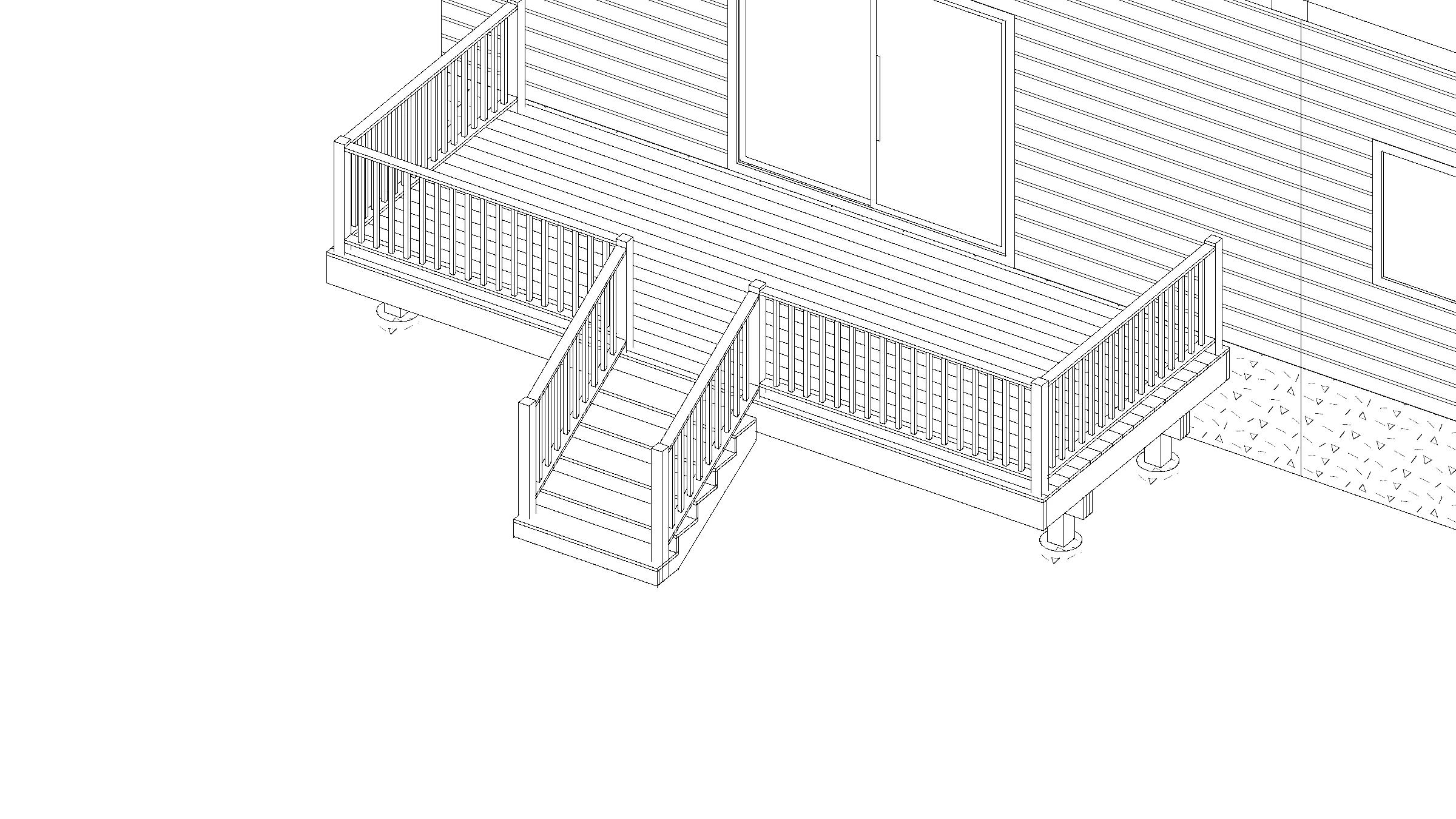 20x8 Medium Raised Deck deck plan
