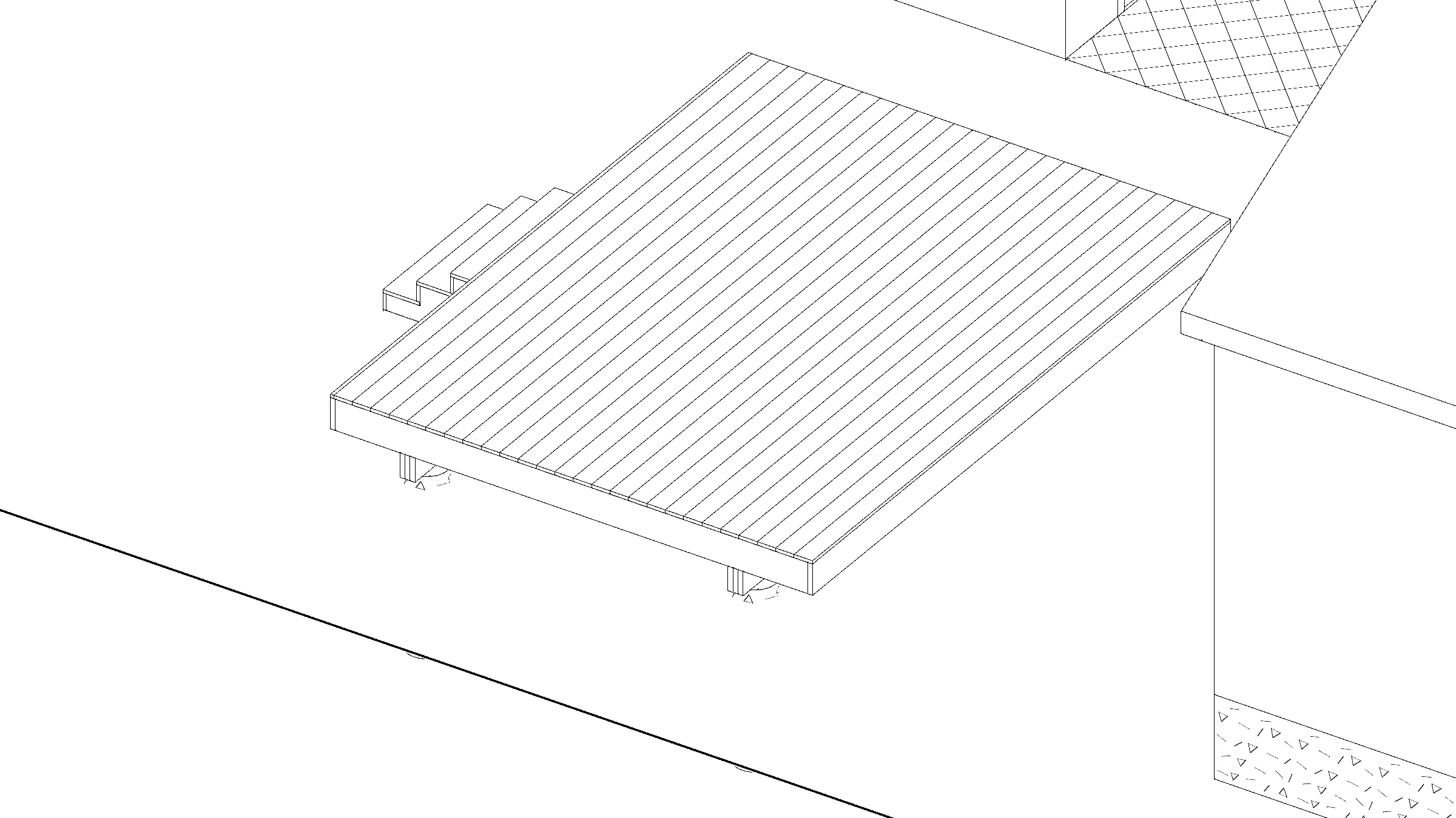 16x12 Medium Ground-Level Deck deck plan