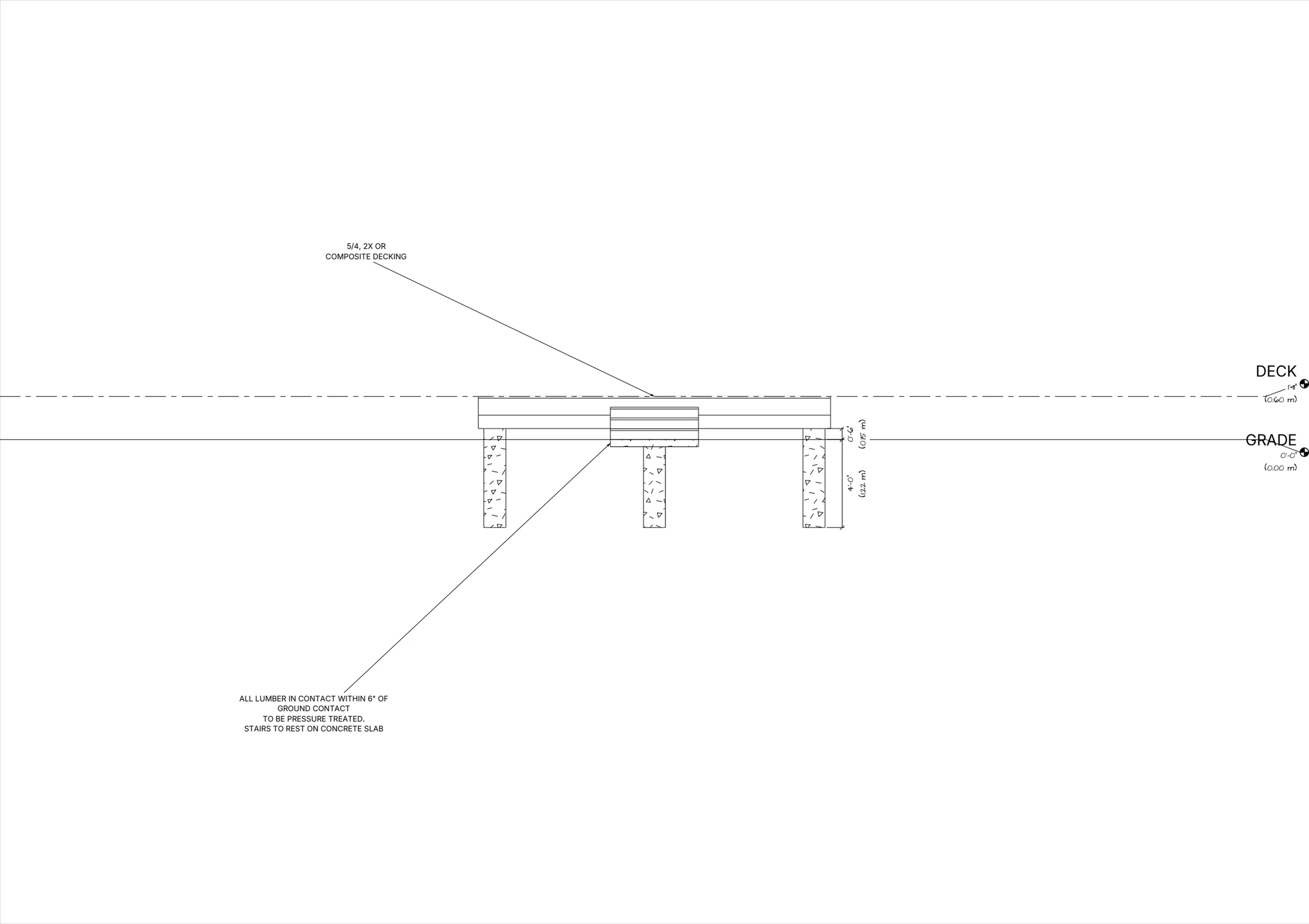 16x12 Medium Ground-Level Deck elevations preview