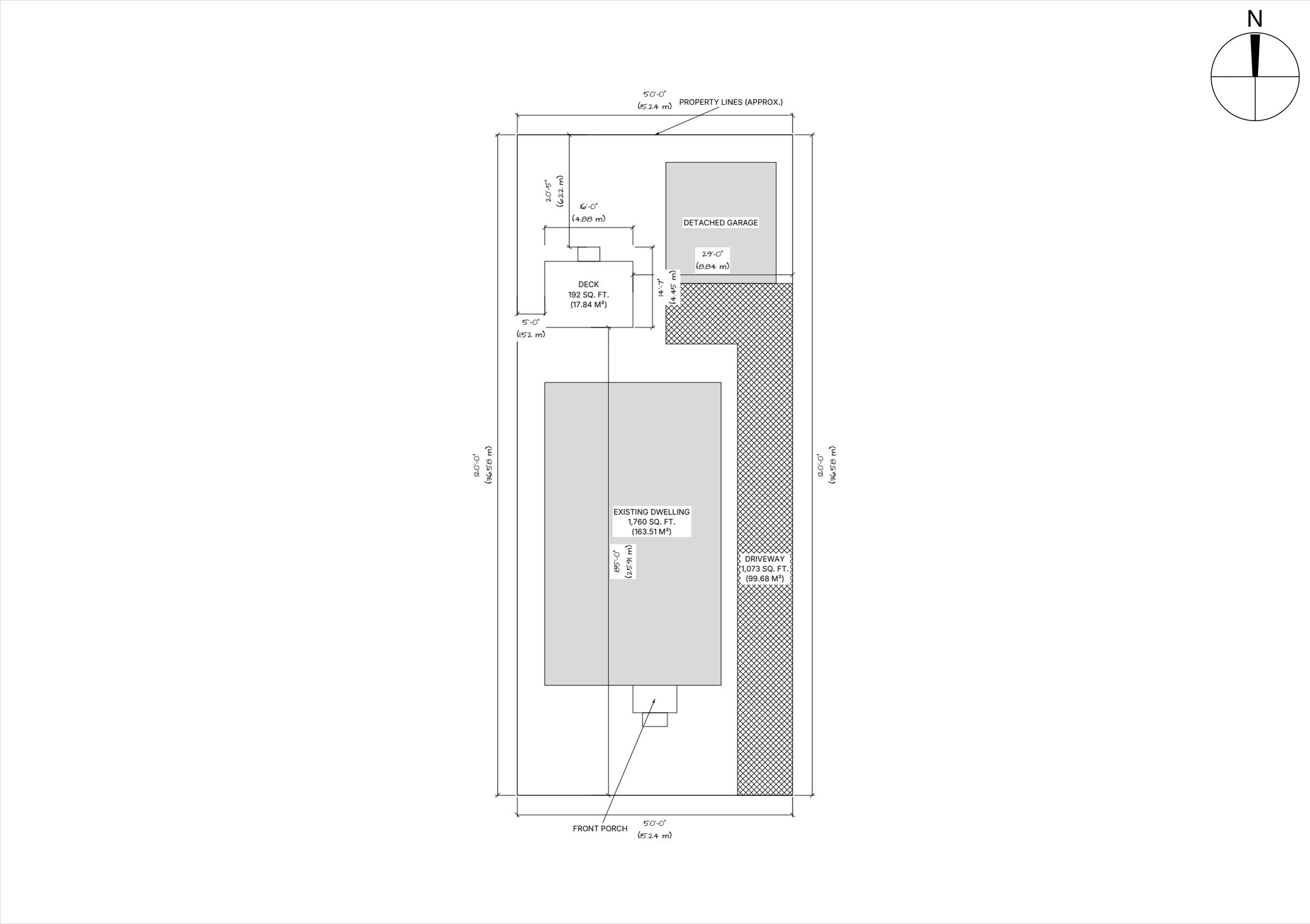 16x12 Medium Ground-Level Deck site plan preview