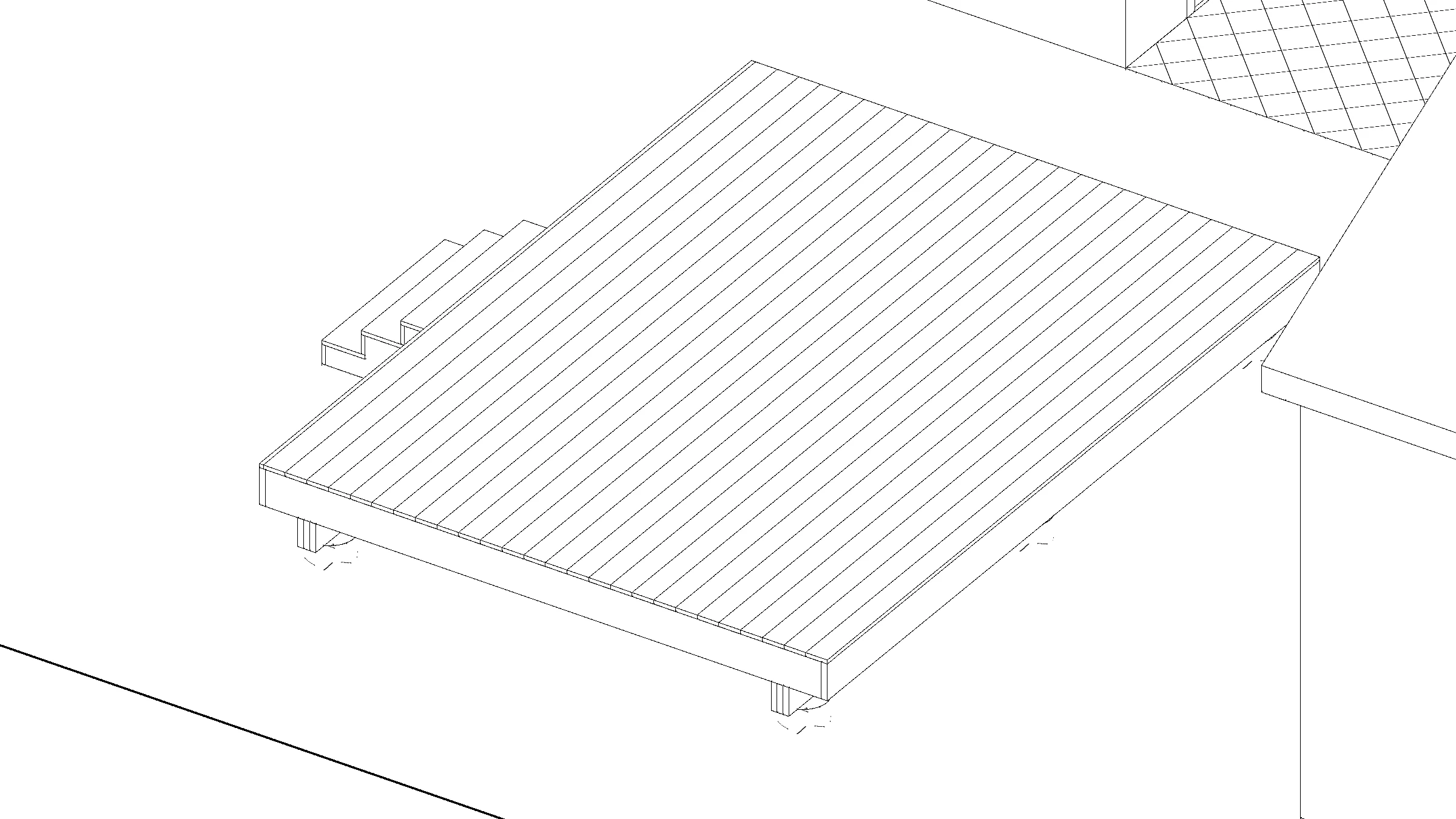 16x12 Medium Ground-Level Deck deck plan