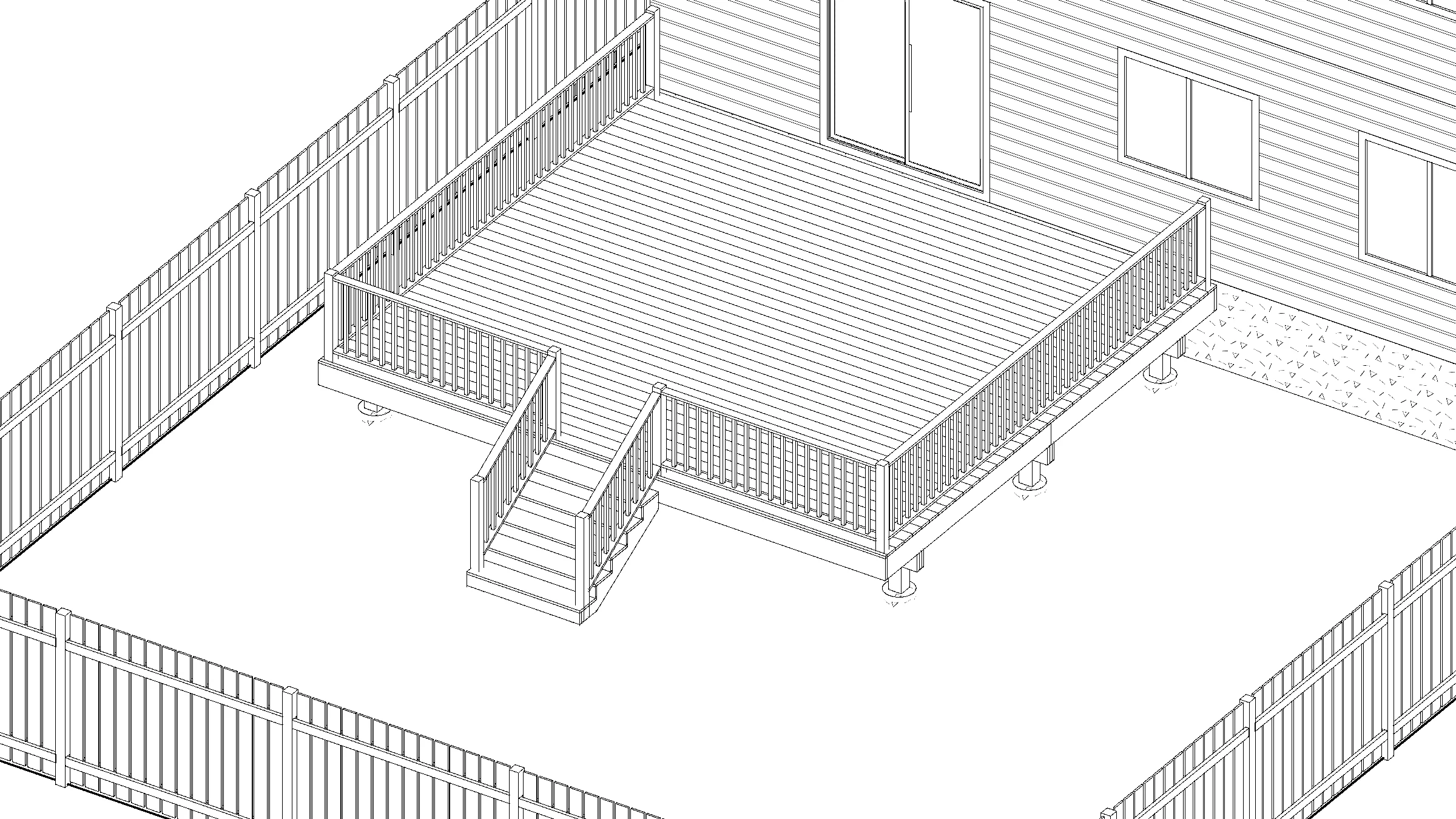 18x20 Spacious Raised Deck deck plan