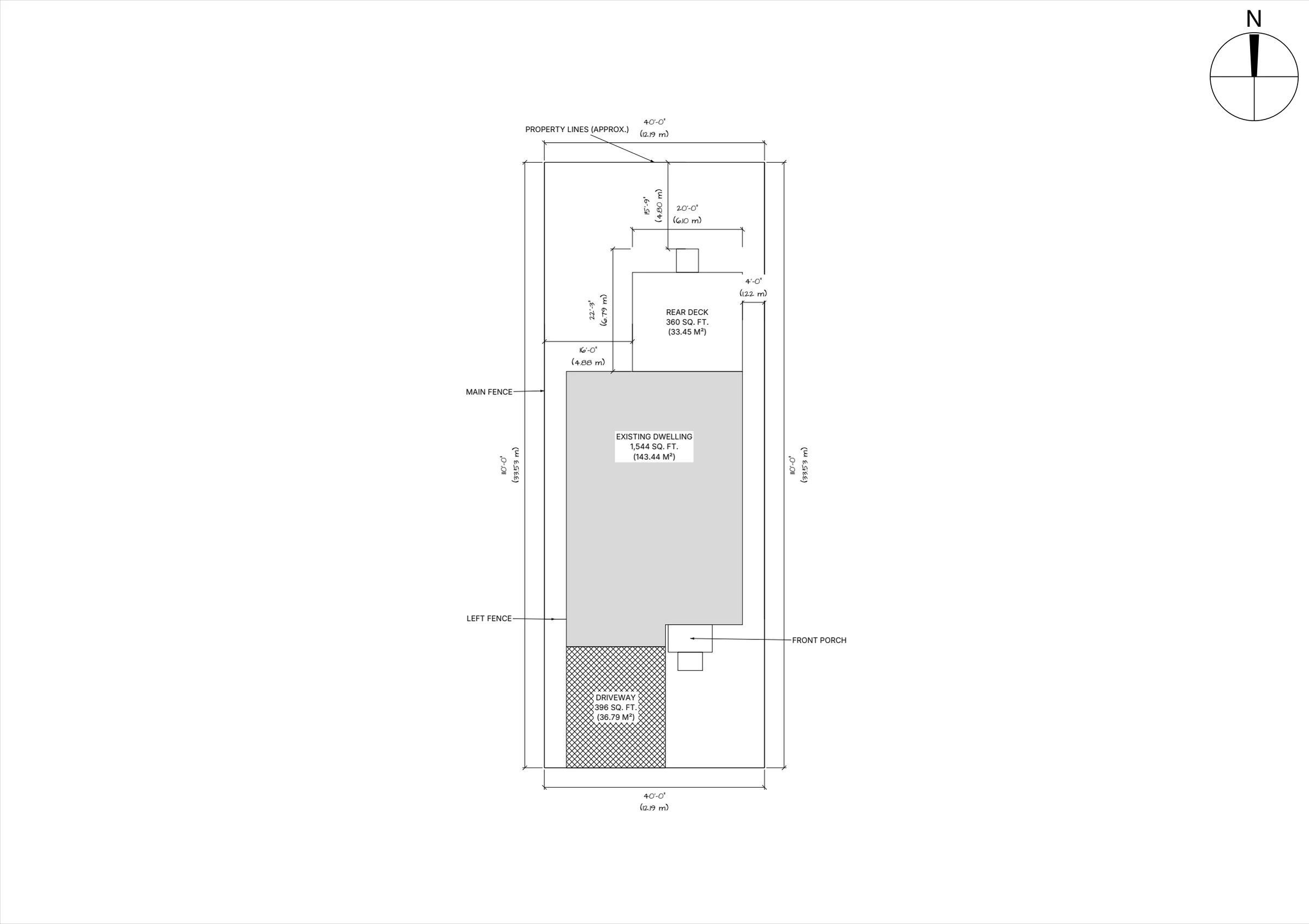 18x20 Spacious Raised Deck site plan preview