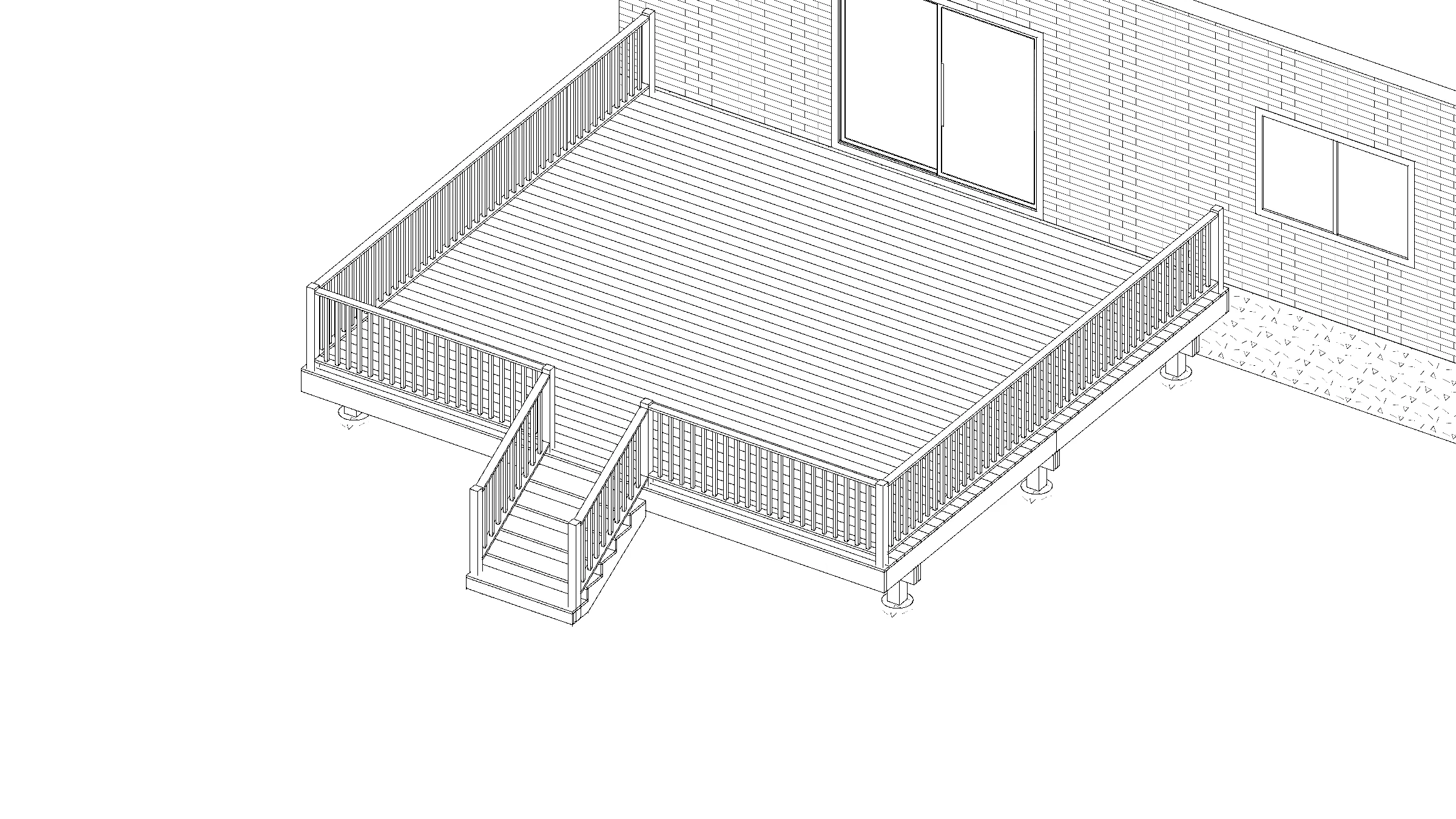 22x20 Spacious Raised Deck deck plan