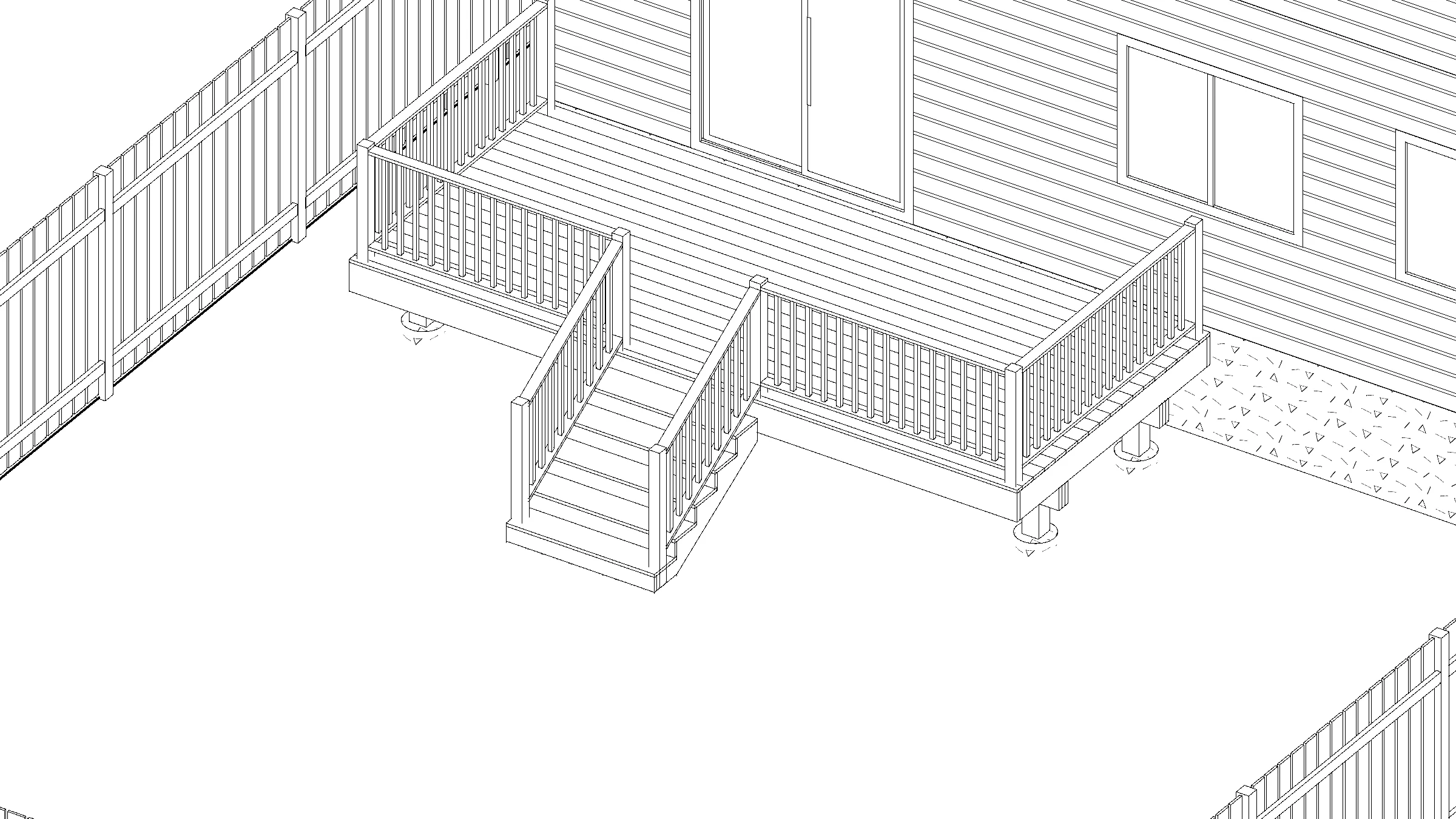 18x8 Medium Raised Deck deck plan