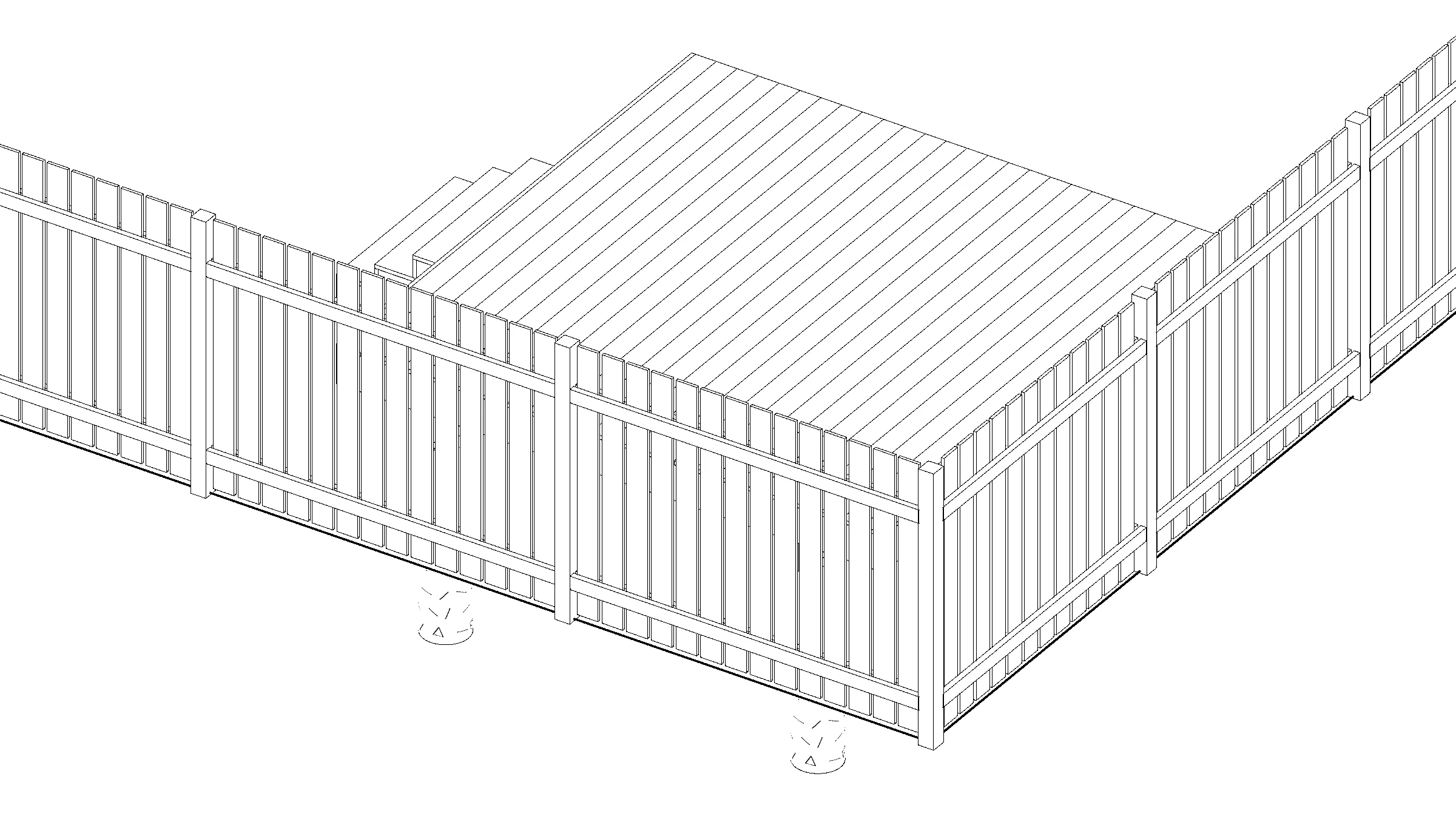 12x12 Medium Ground-Level Deck deck plan