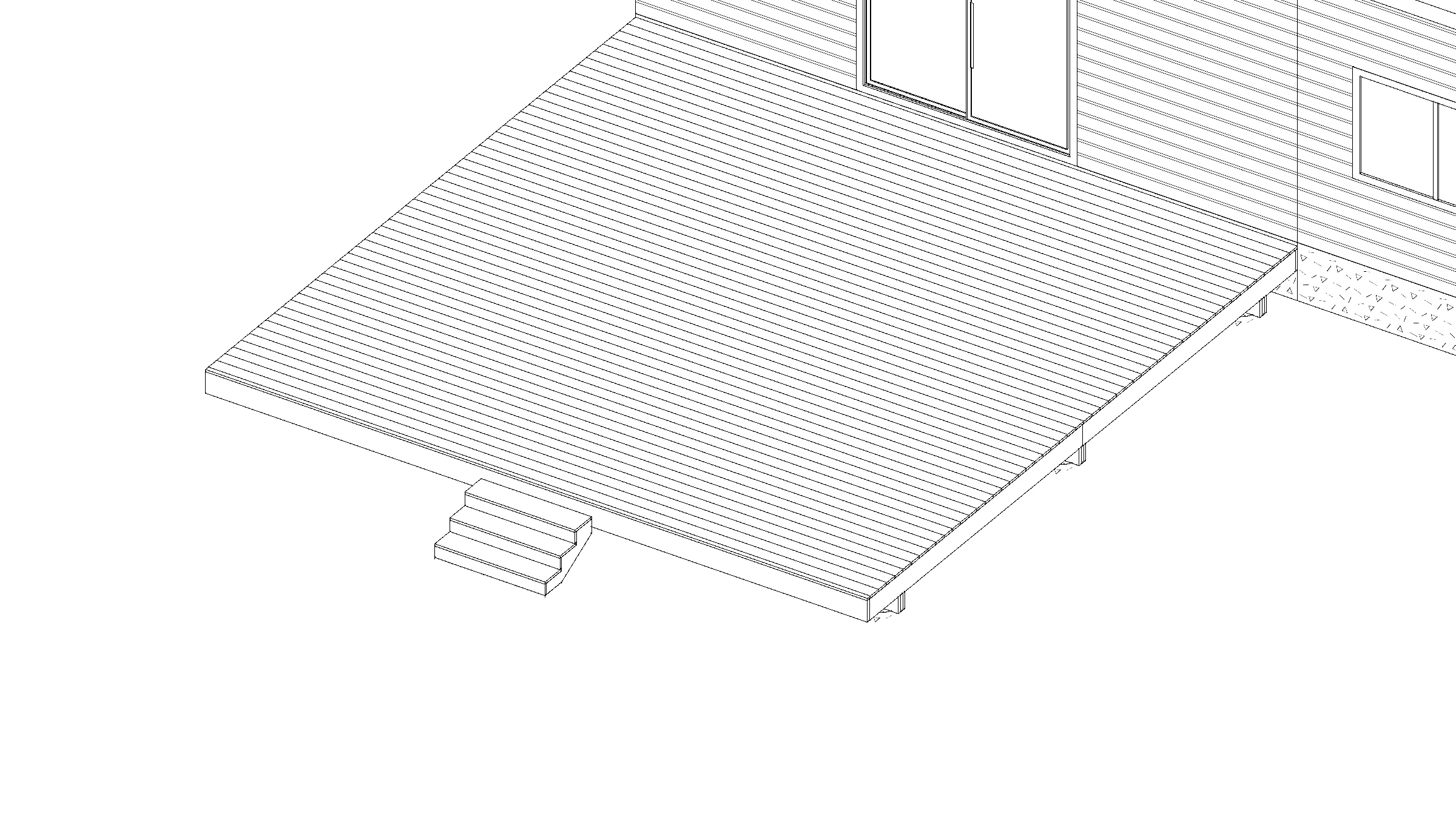 24x24 Spacious Ground-Level Deck deck plan