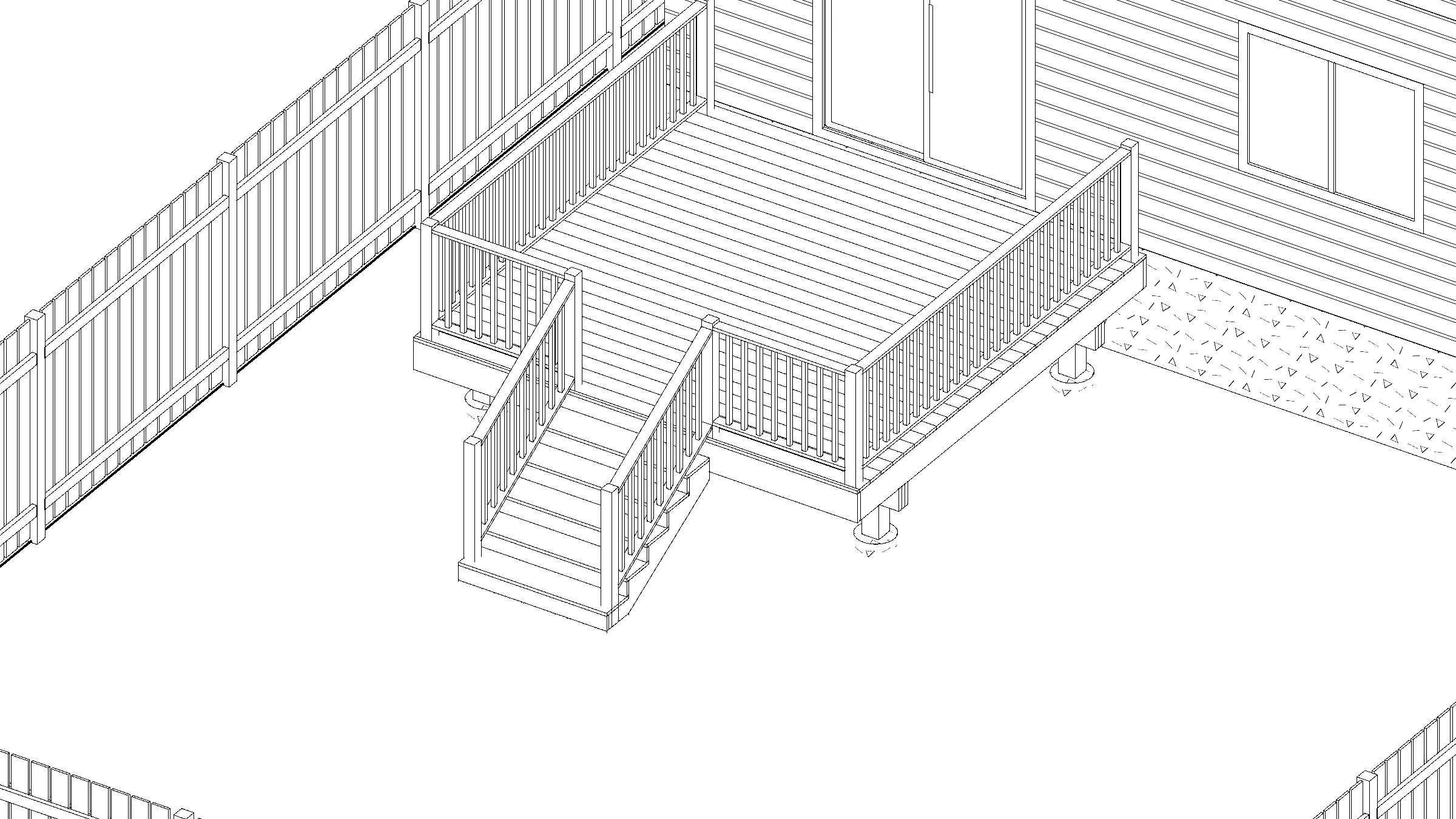 12x12 Medium Raised Deck deck plan