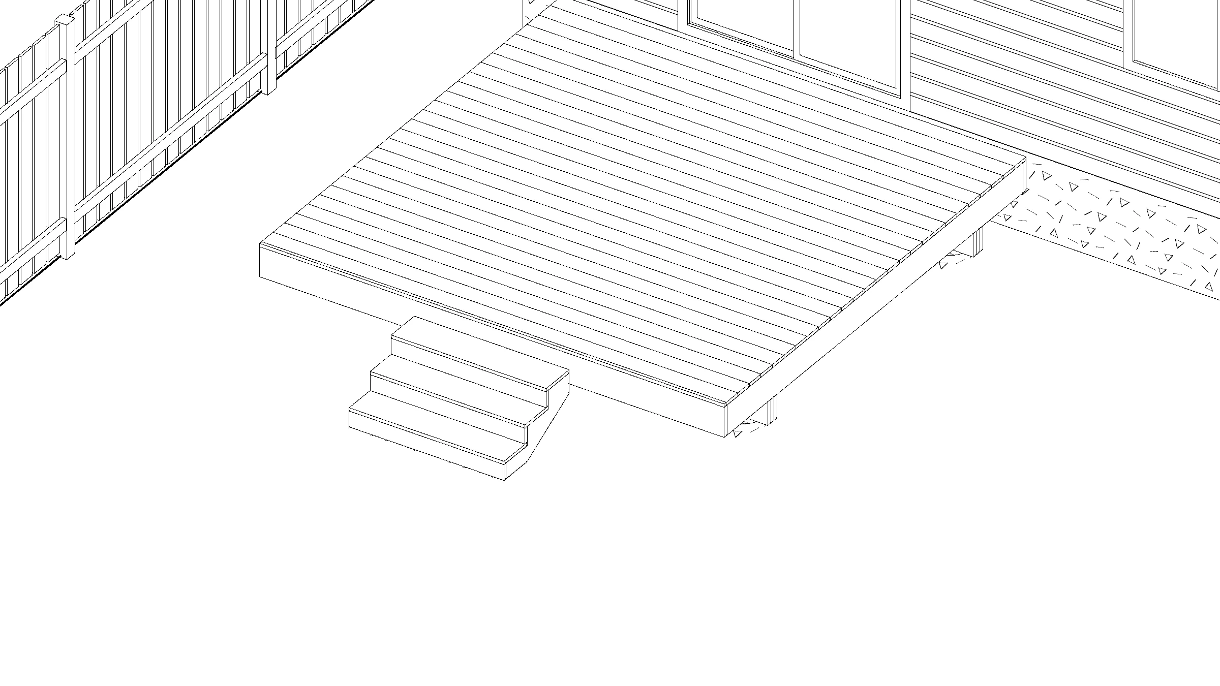 12x12 Medium Ground-Level Deck deck plan