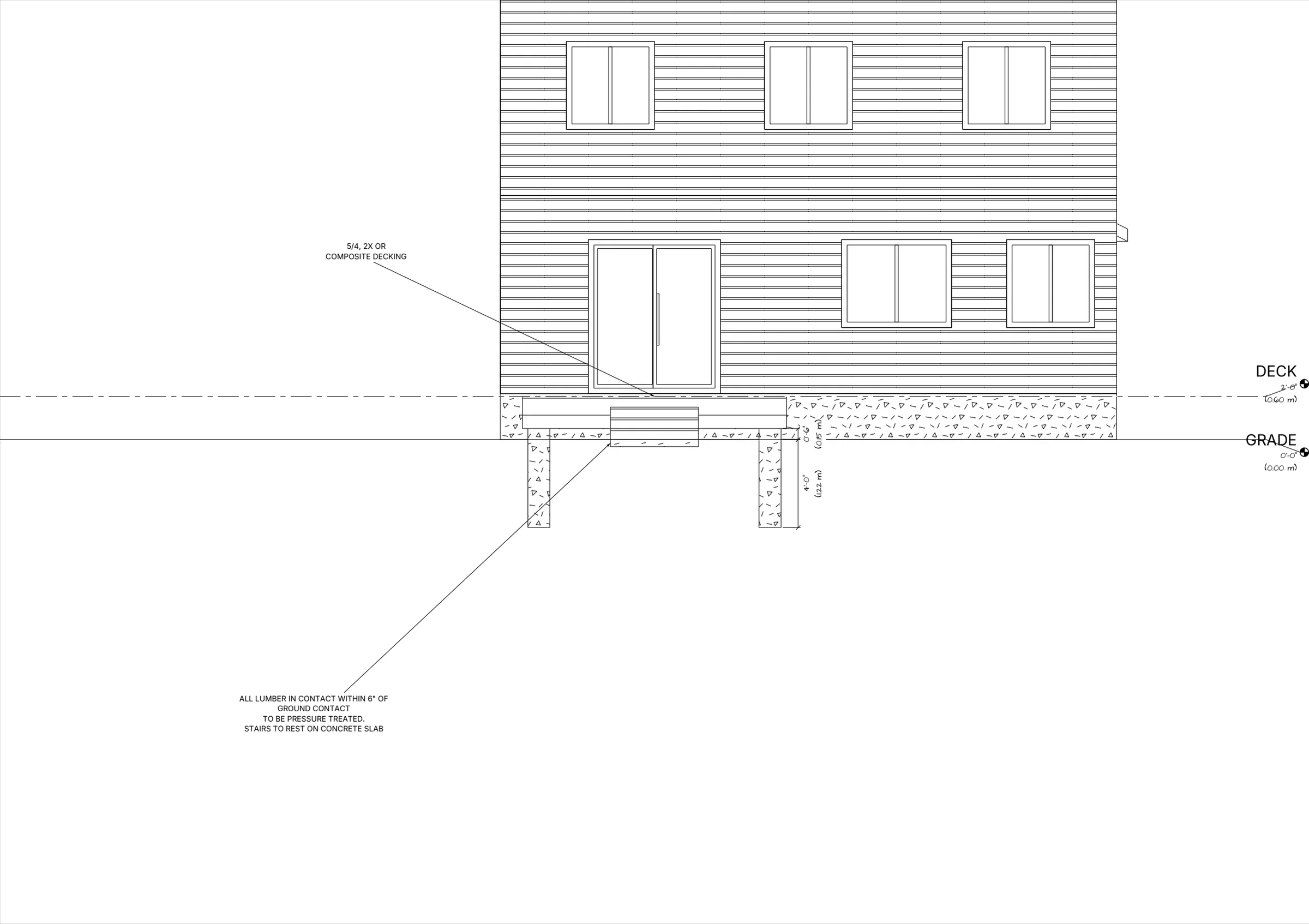 12x12 Medium Ground-Level Deck elevations preview