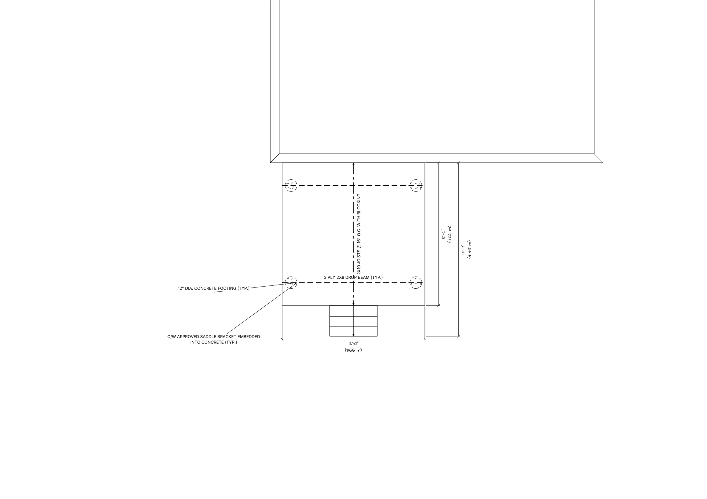 12x12 Medium Ground-Level Deck floor plan preview