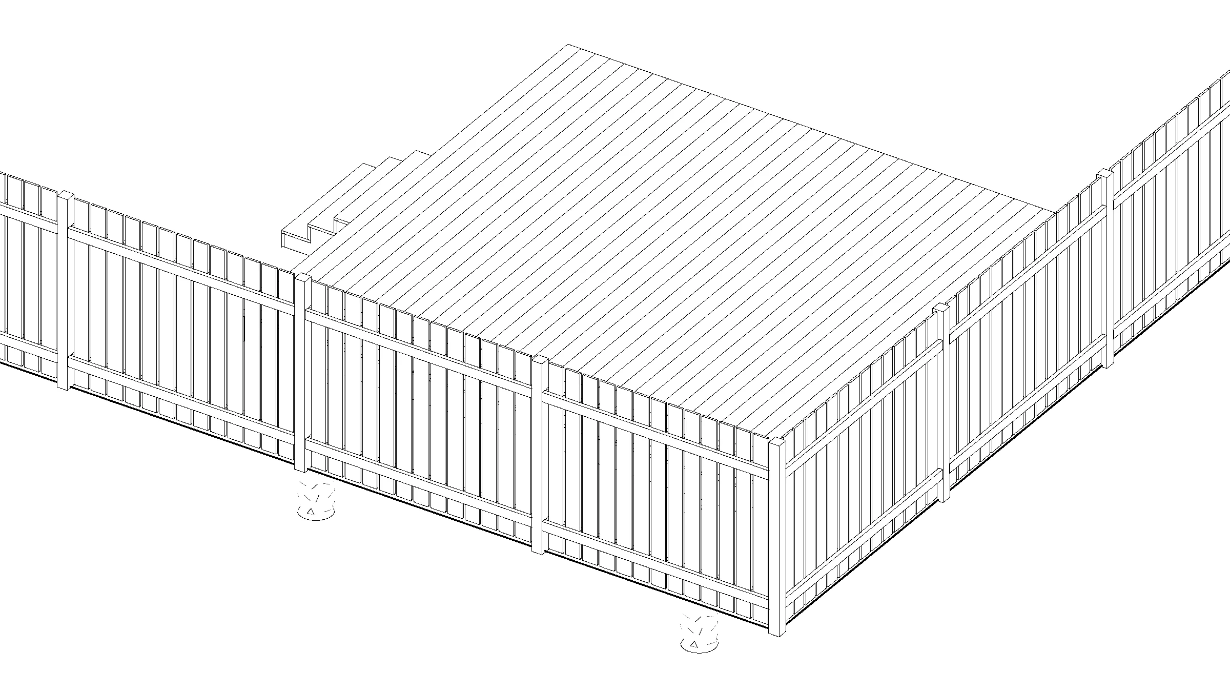 16x16 Spacious Ground-Level Deck deck plan