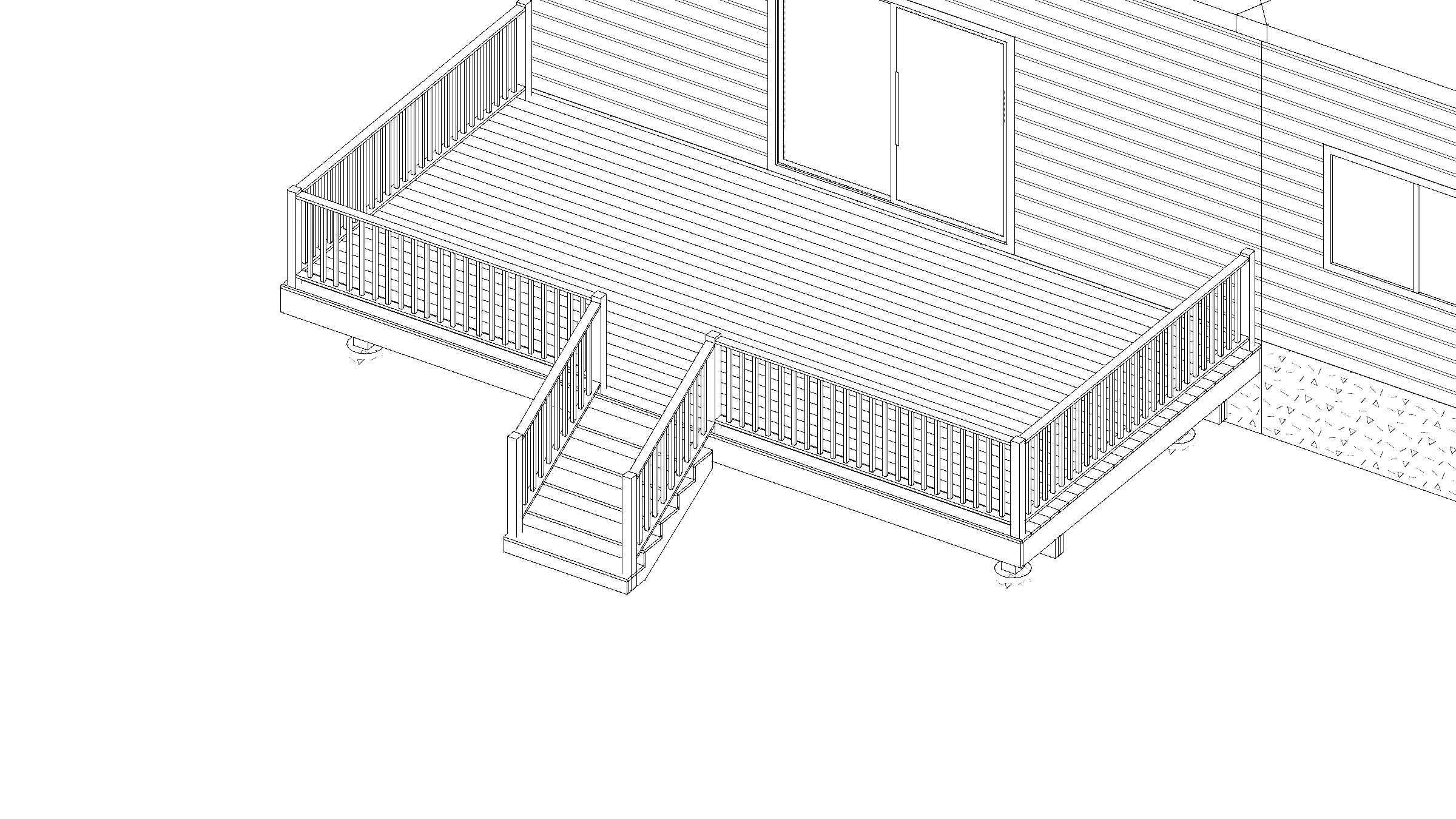 24x12 Spacious Raised Deck deck plan