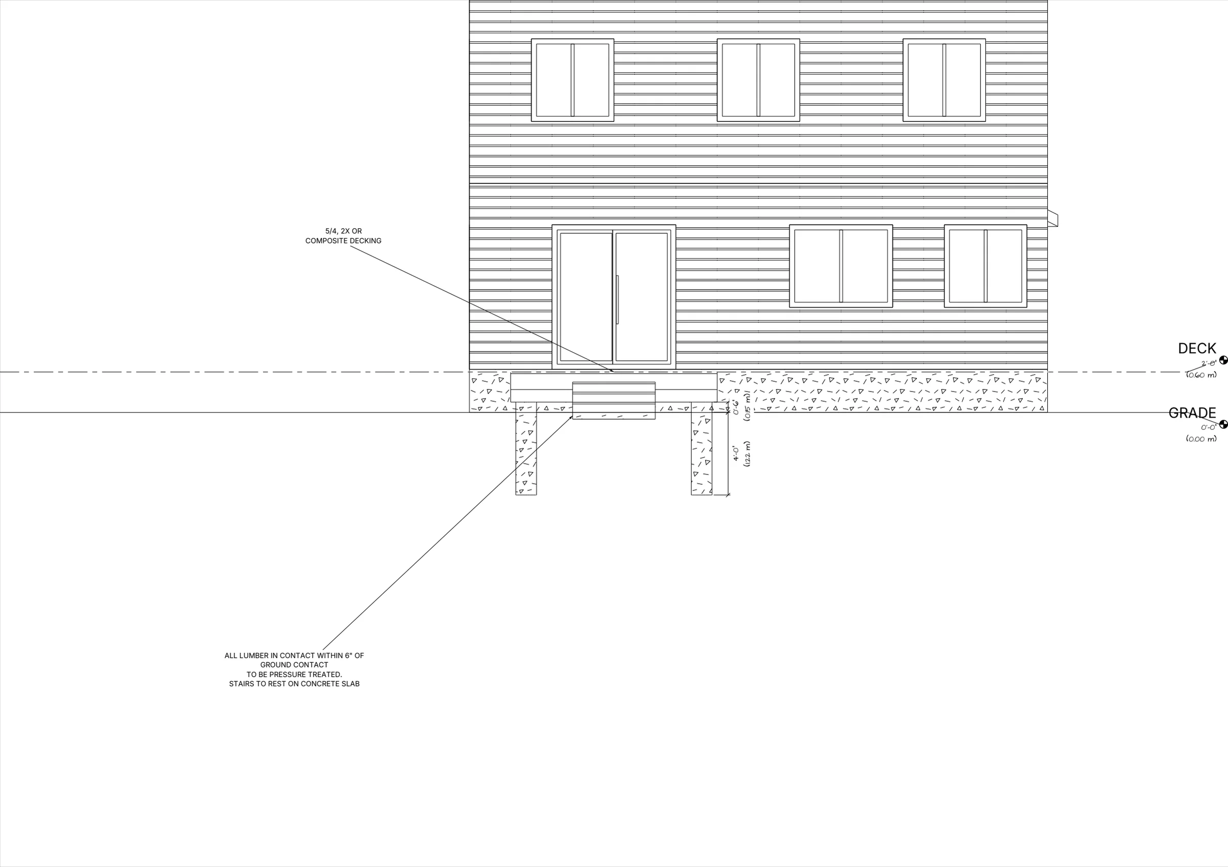 10x8 Budget Ground-Level Deck elevations preview