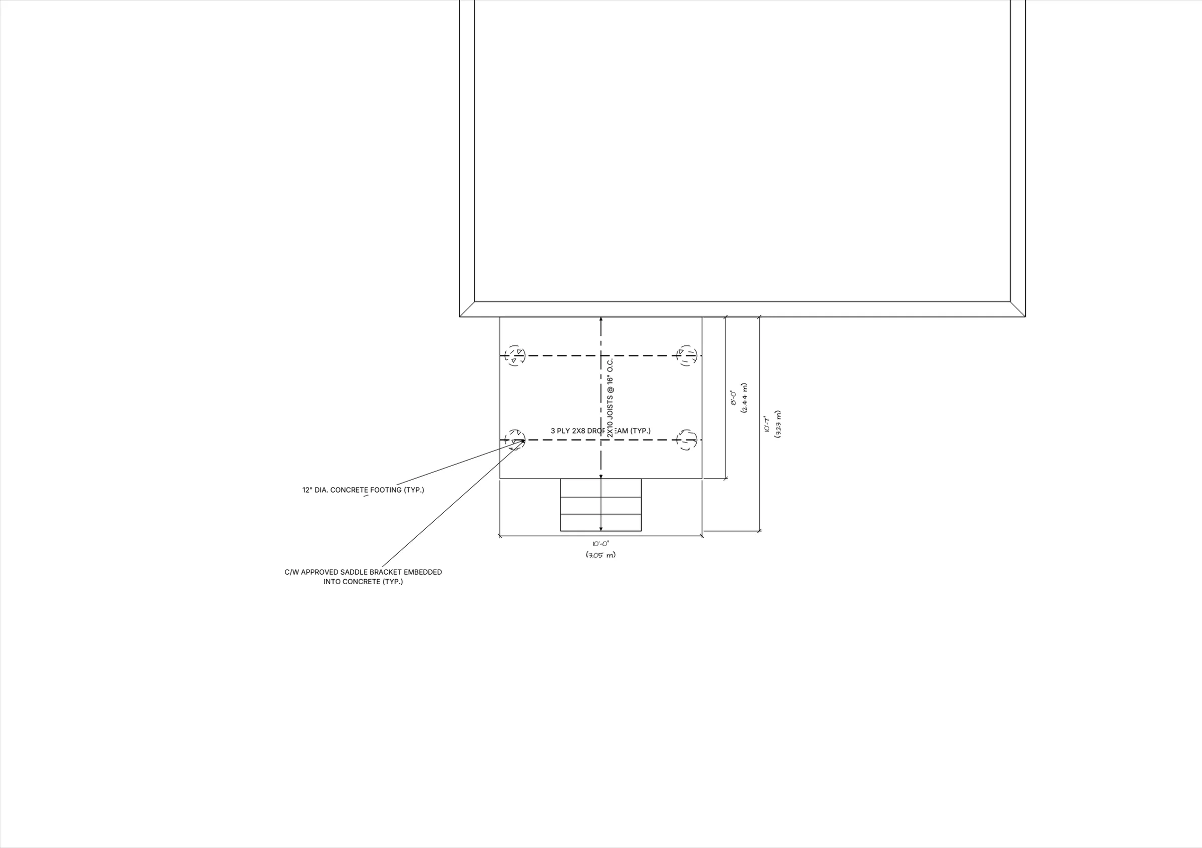 10x8 Budget Ground-Level Deck floor plan preview