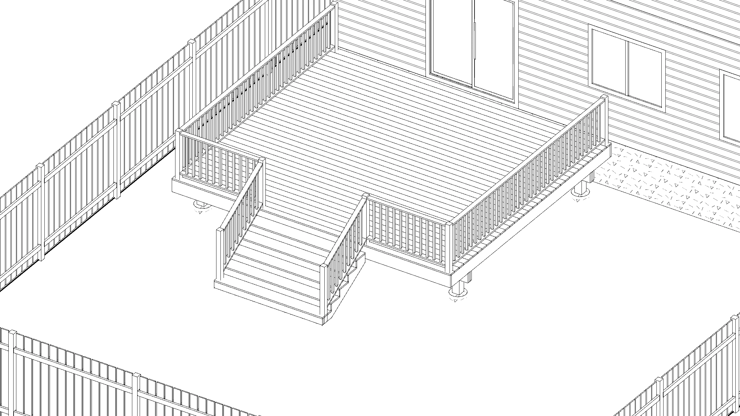 18x16 Spacious Raised Deck deck plan